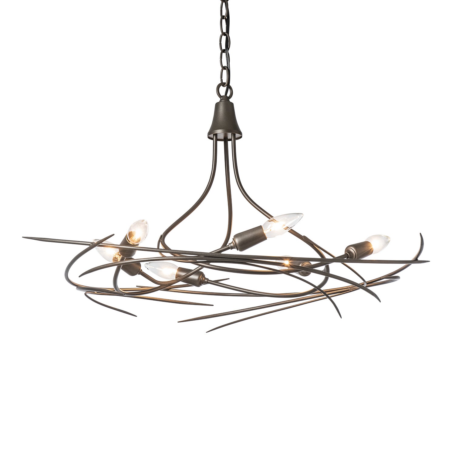 Hubbardton Forge - 101620-SKT-07 - Six Light Chandelier - Wisp - Dark Smoke