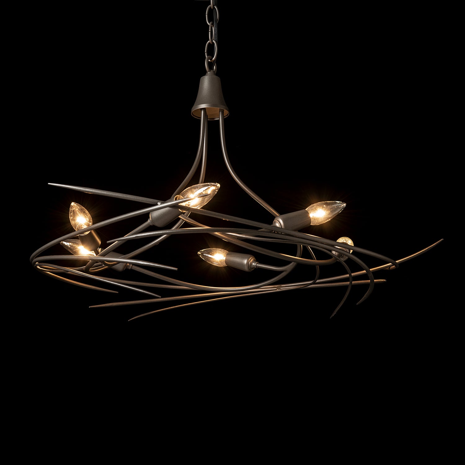 Hubbardton Forge - 101620-SKT-07 - Six Light Chandelier - Wisp - Dark Smoke