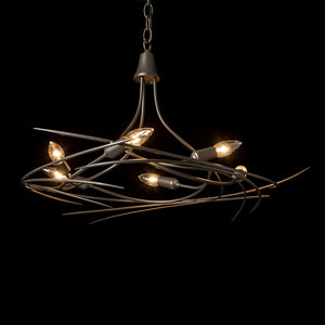 Hubbardton Forge - 101620-SKT-07 - Six Light Chandelier - Wisp - Dark Smoke