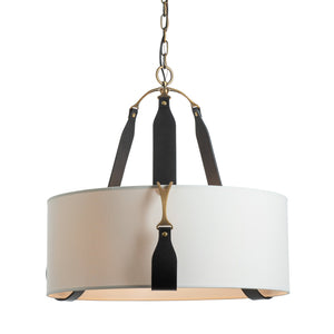 Hubbardton Forge - 104070-SKT-27-LK-SF2208 - Three Light Pendant - Saratoga - Antique Brass
