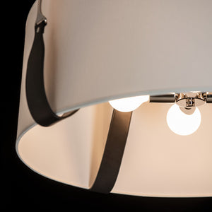 Hubbardton Forge - 104072-SKT-24-LK-SF2812 - Four Light Pendant - Saratoga - Polished Nickel