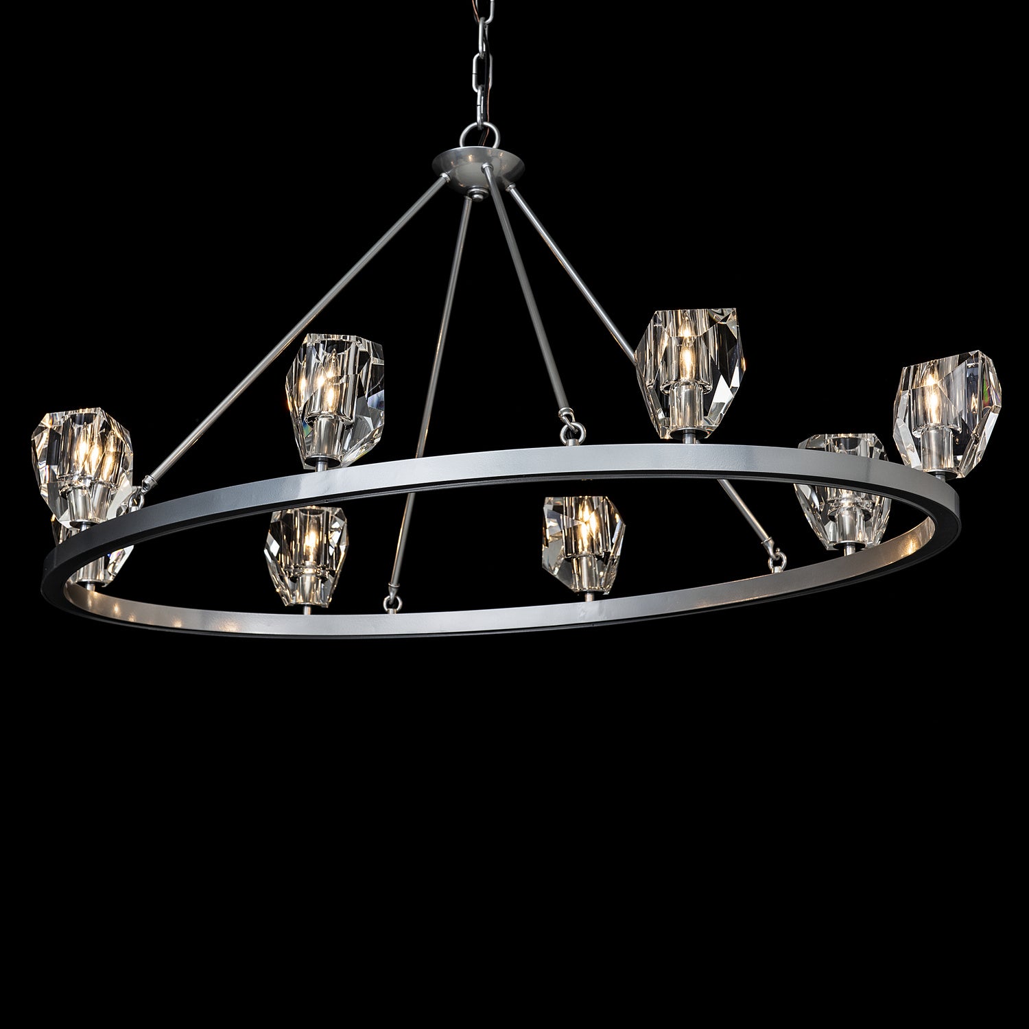 Hubbardton Forge - 105021-SKT-85-CR - Eight Light Chandelier - Gatsby - Sterling