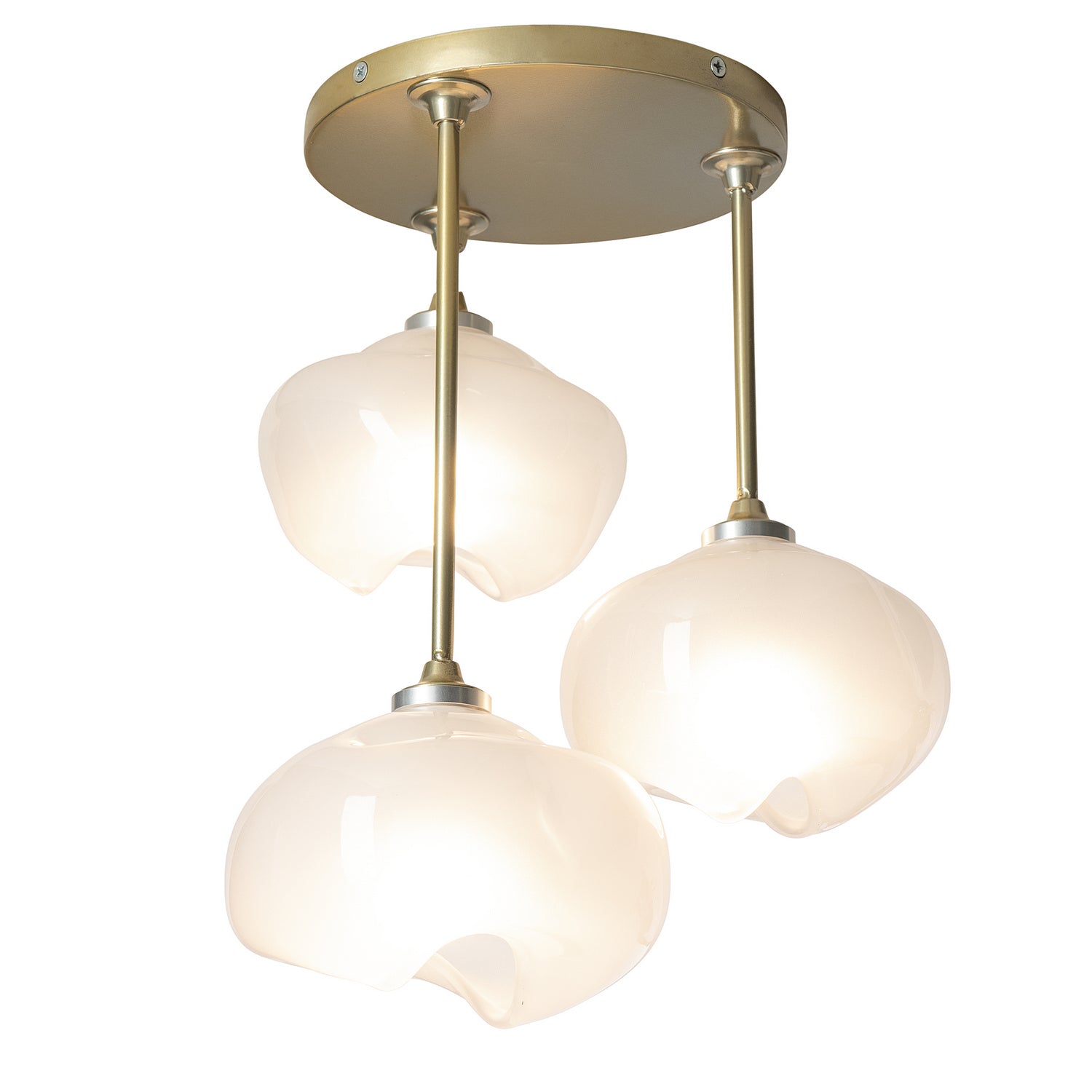 Hubbardton Forge - 121373-SKT-86-FD0710 - Three Light Semi-Flush Mount - Ume - Modern Brass