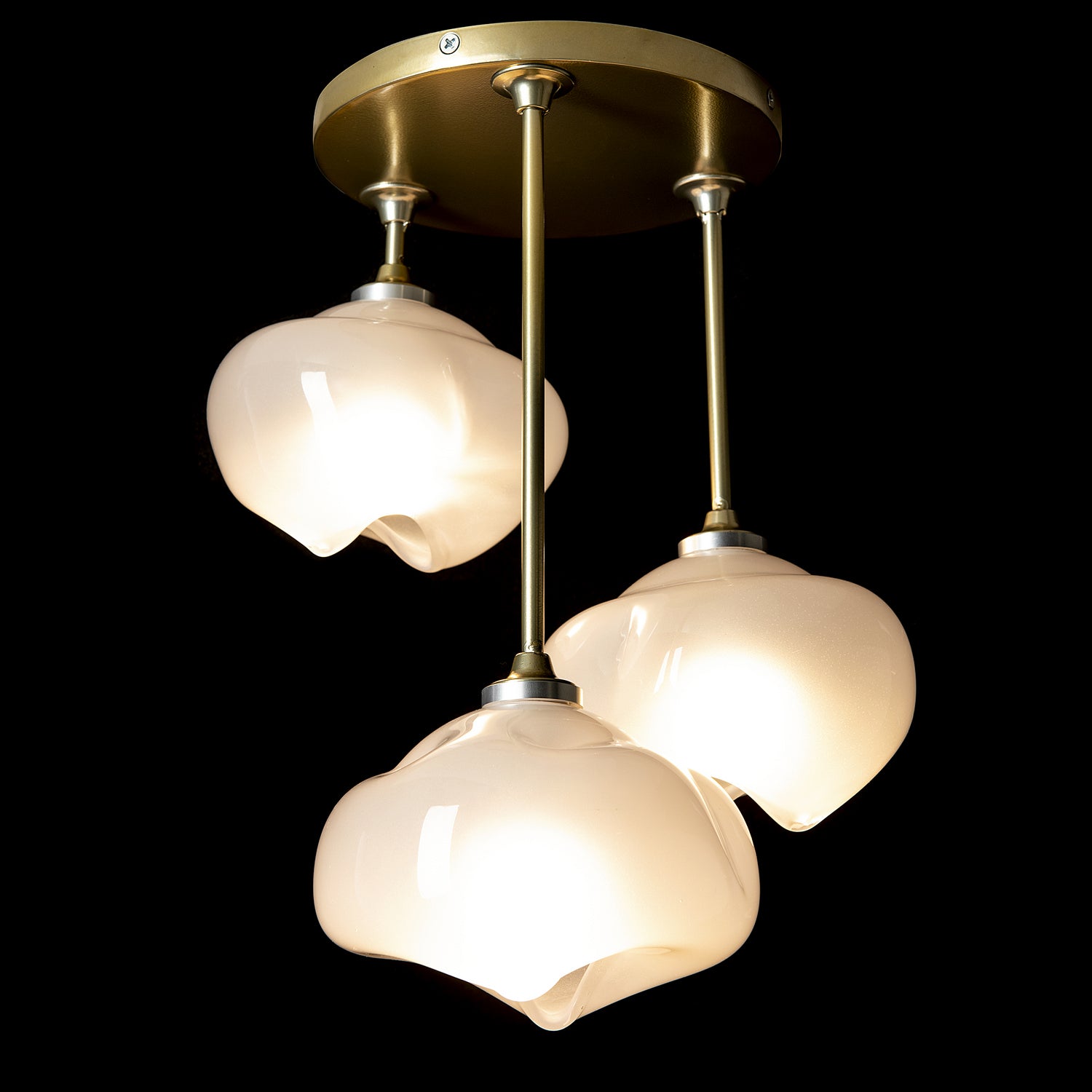 Hubbardton Forge - 121373-SKT-86-FD0710 - Three Light Semi-Flush Mount - Ume - Modern Brass