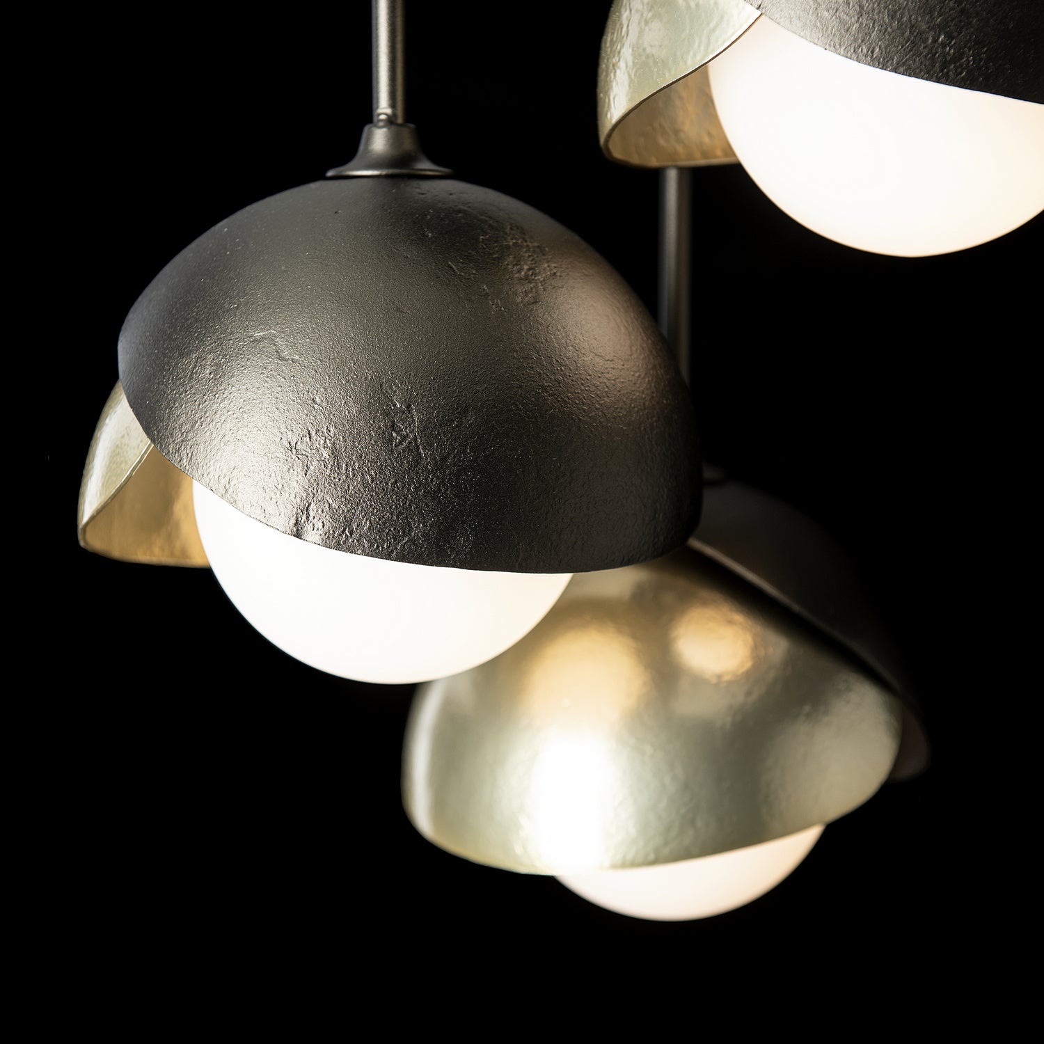 Hubbardton Forge - 121374-SKT-14-86-GG0711 - Brooklyn 3-Light Double Shade Semi-Flush - Brooklyn - Oil Rubbed Bronze