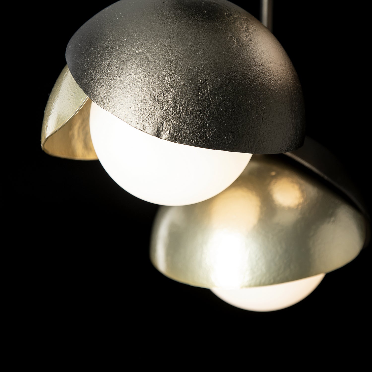 Hubbardton Forge - 121374-SKT-14-86-GG0711 - Brooklyn 3-Light Double Shade Semi-Flush - Brooklyn - Oil Rubbed Bronze