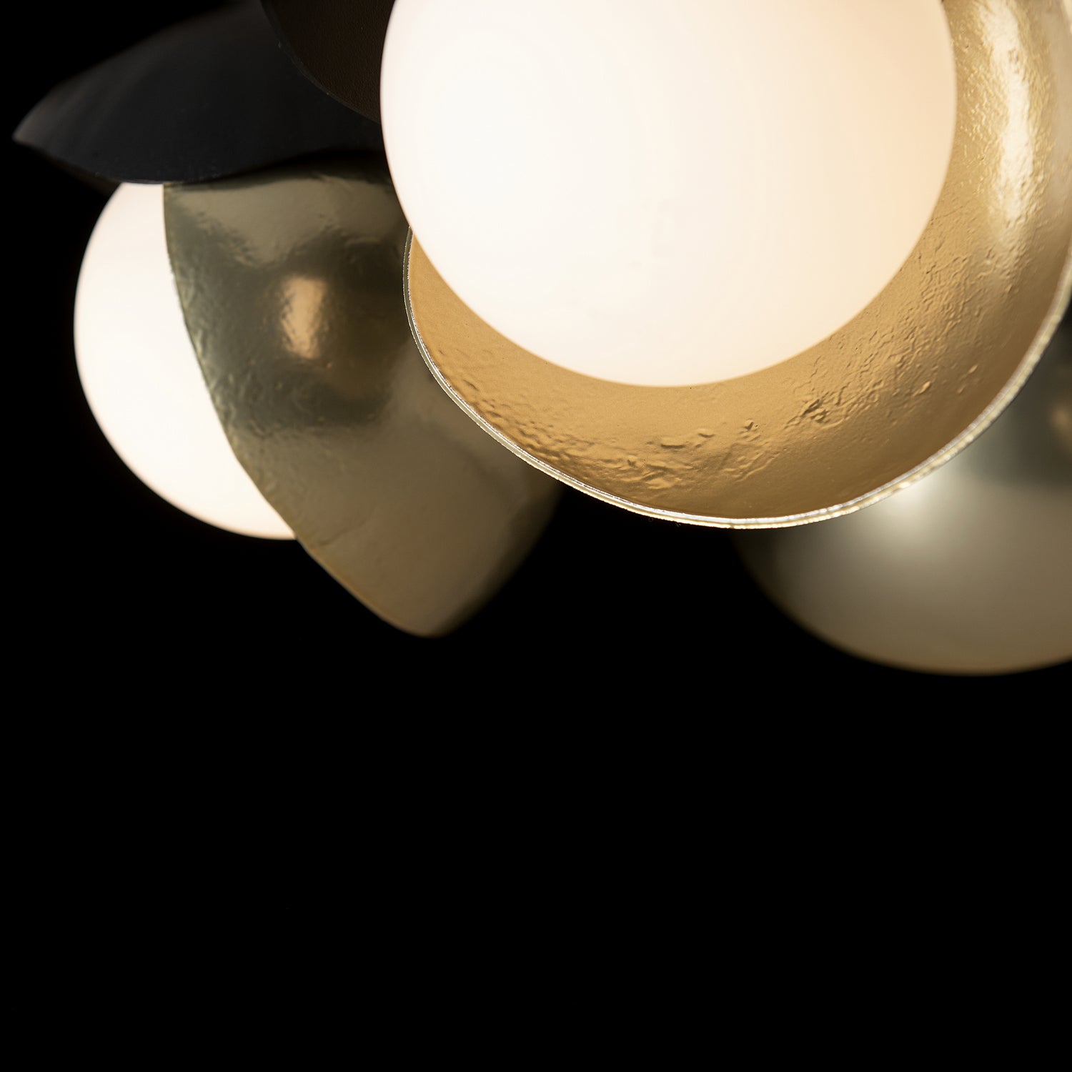 Hubbardton Forge - 121376-SKT-10-86-GG0711 - Brooklyn 4-Light Double Shade Semi-Flush - Brooklyn - Black