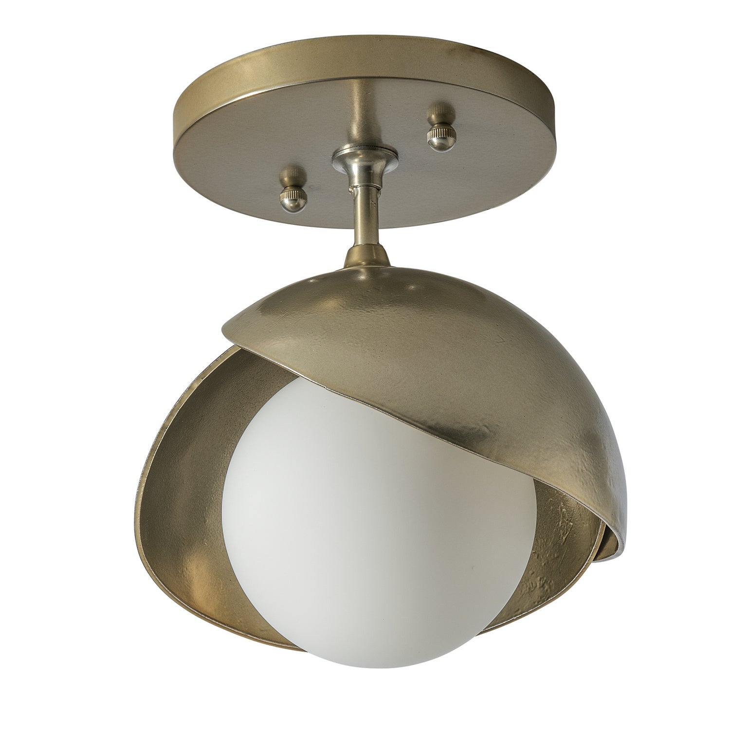 Hubbardton Forge - 121377-SKT-86-86-GG0711 - Brooklyn 1-Light Double Shade Semi-Flush - Brooklyn - Modern Brass