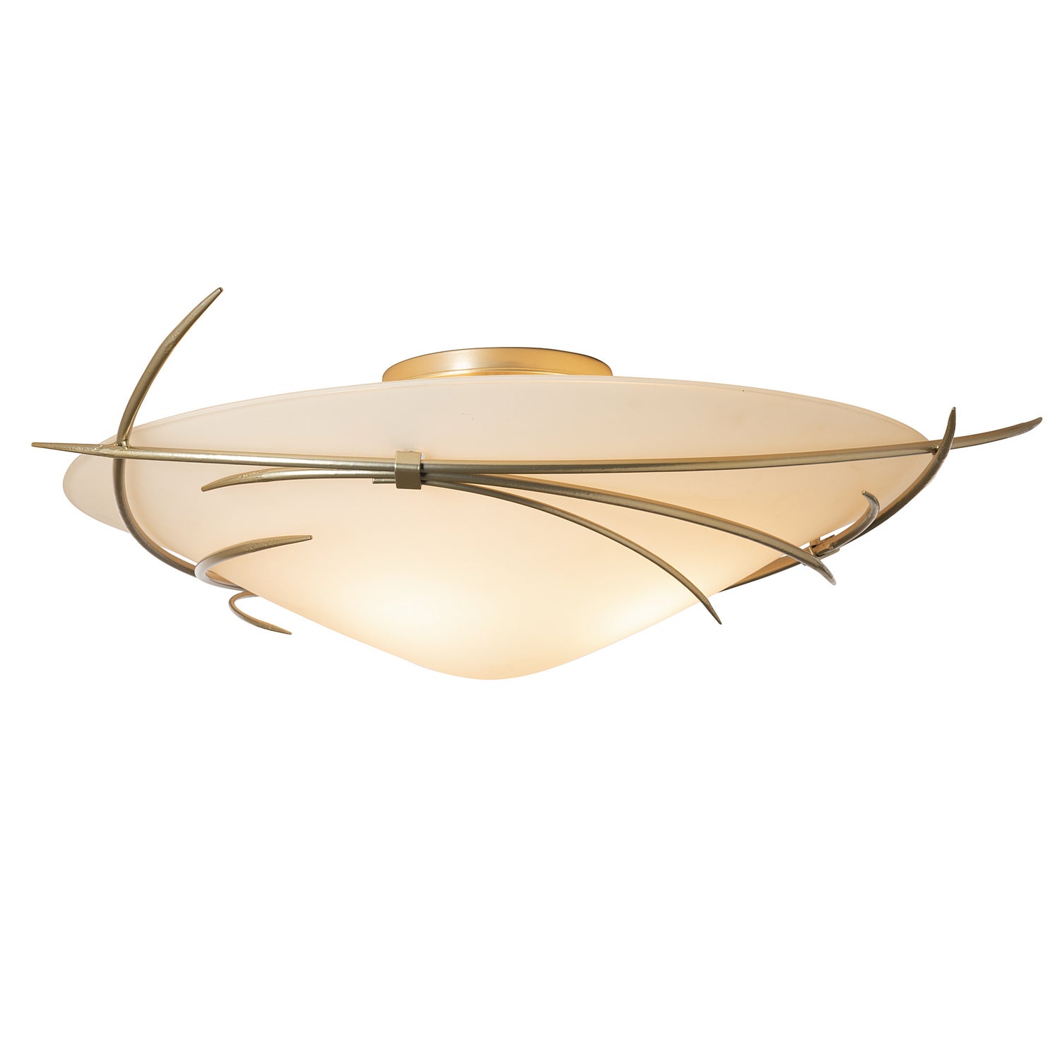 Hubbardton Forge - 121620-SKT-86-GG0722 - Three Light Semi-Flush Mount - Wisp - Modern Brass