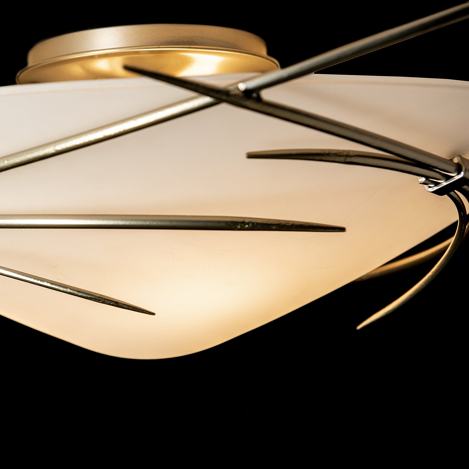 Hubbardton Forge - 121620-SKT-86-GG0722 - Three Light Semi-Flush Mount - Wisp - Modern Brass