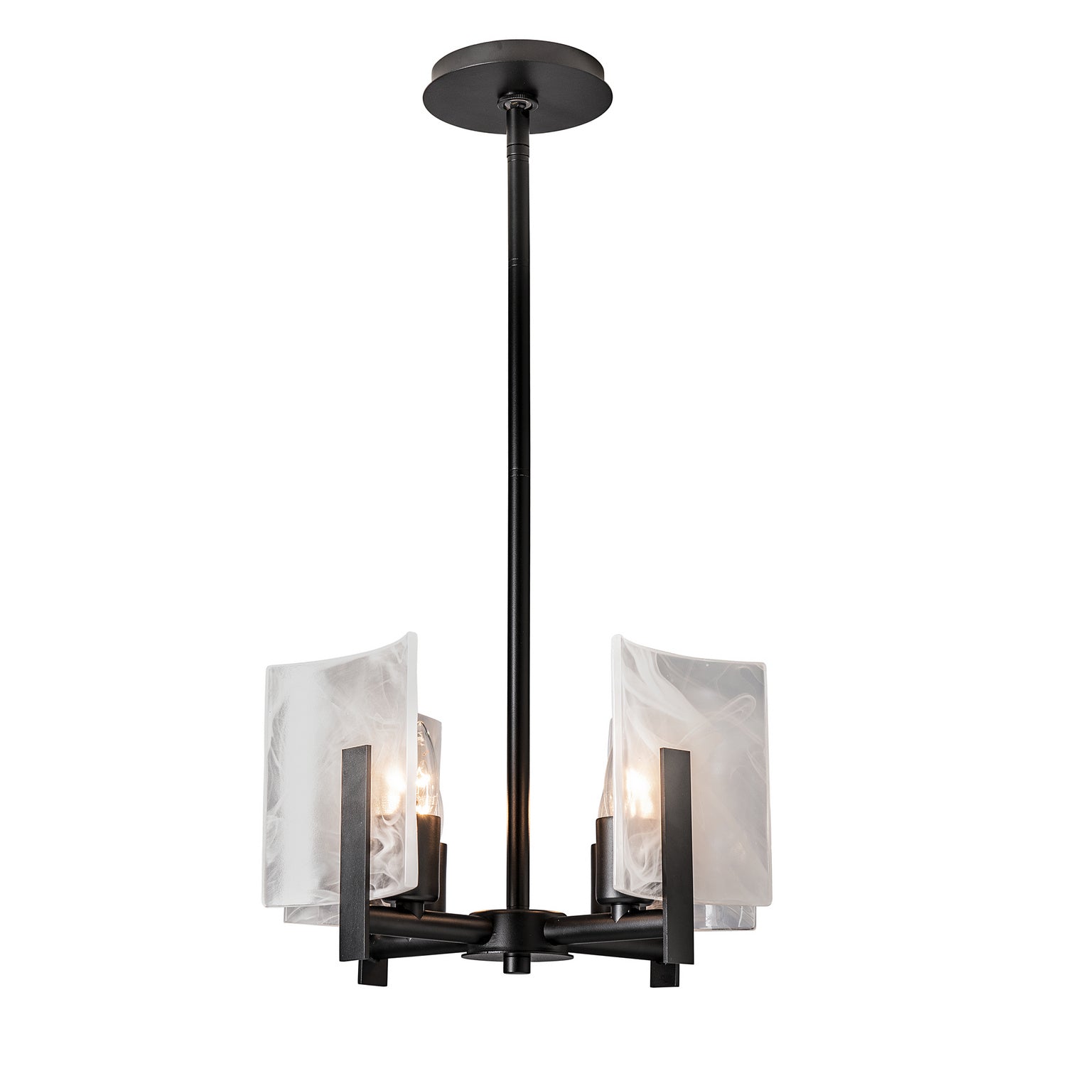 Hubbardton Forge - 131060-SKT-MULT-10-YR0719 - Four Light Semi-Flush/Pendant - Arc - Black