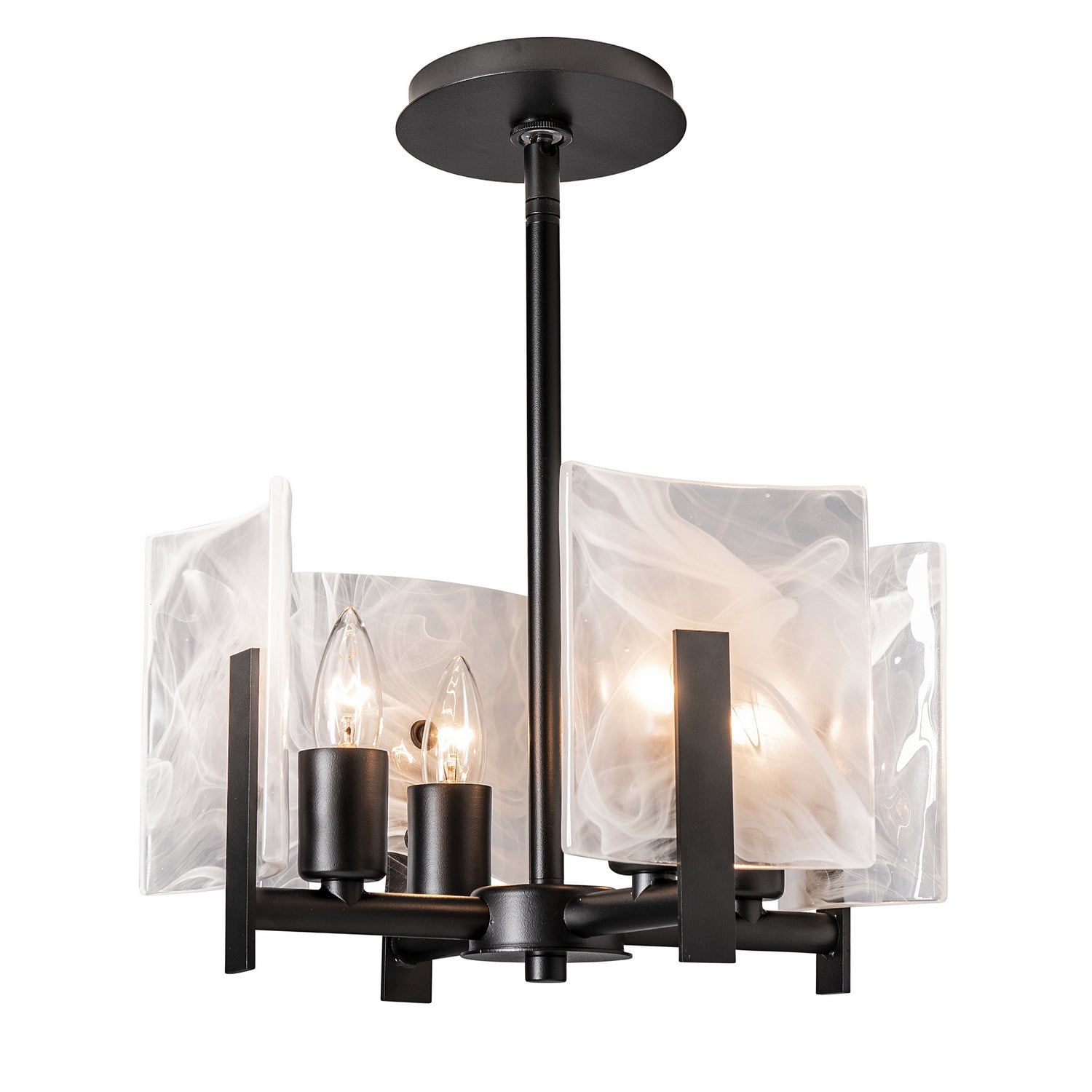 Hubbardton Forge - 131060-SKT-MULT-10-YR0719 - Four Light Semi-Flush/Pendant - Arc - Black