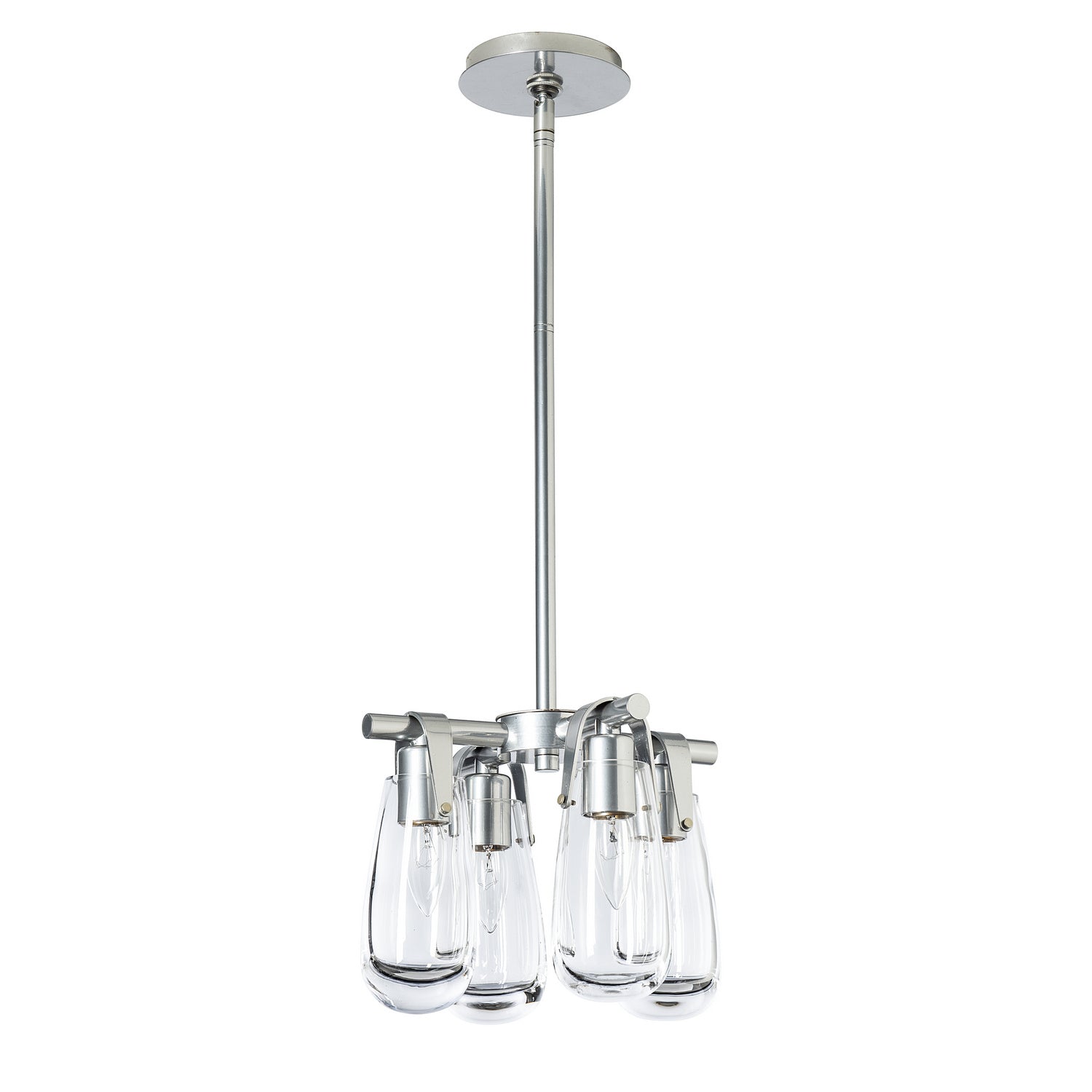 Hubbardton Forge - 131062-SKT-MULT-85-ZM0718 - Four Light Semi-Flush/Pendant - Eos - Sterling