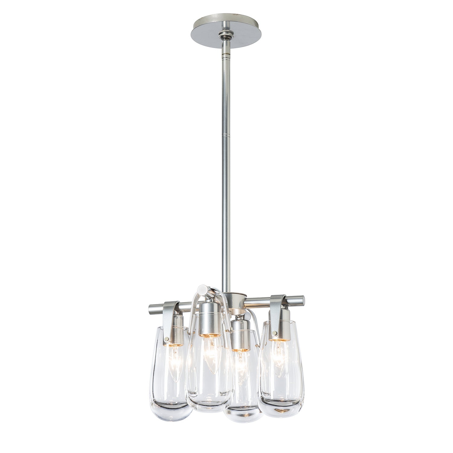 Hubbardton Forge - 131062-SKT-MULT-85-ZM0718 - Four Light Semi-Flush/Pendant - Eos - Sterling