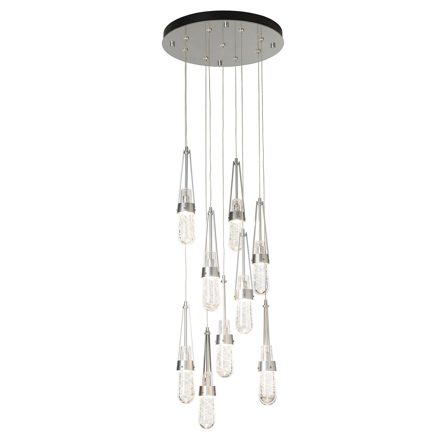 Hubbardton Forge - 131100-SKT-STND-85-YJ0434 - Link 9-Light Blown Glass Pendant - Link - Sterling