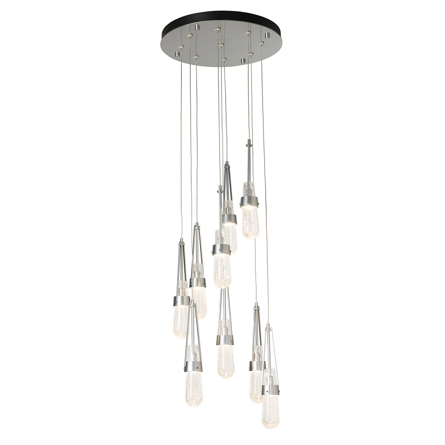 Hubbardton Forge - 131100-SKT-STND-85-YG0434 - Link 9-Light Blown Glass Pendant - Link - Sterling