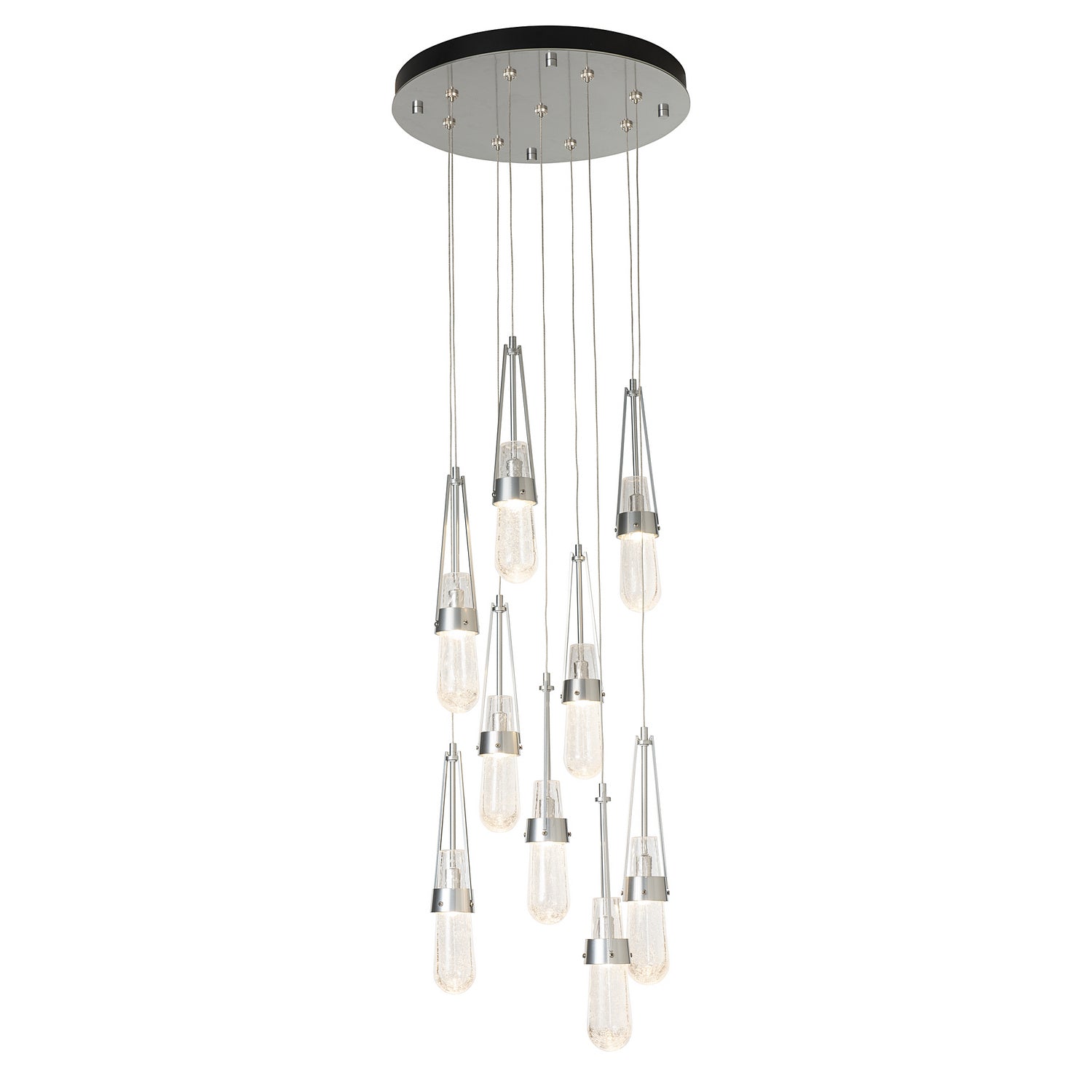 Hubbardton Forge - 131100-SKT-STND-85-YG0434 - Link 9-Light Blown Glass Pendant - Link - Sterling