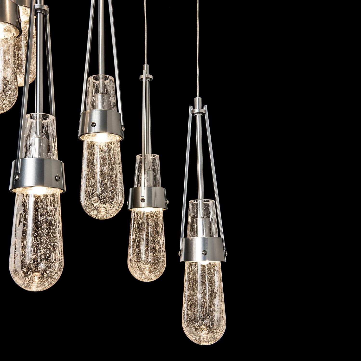 Hubbardton Forge - 131100-SKT-STND-85-YG0434 - Link 9-Light Blown Glass Pendant - Link - Sterling
