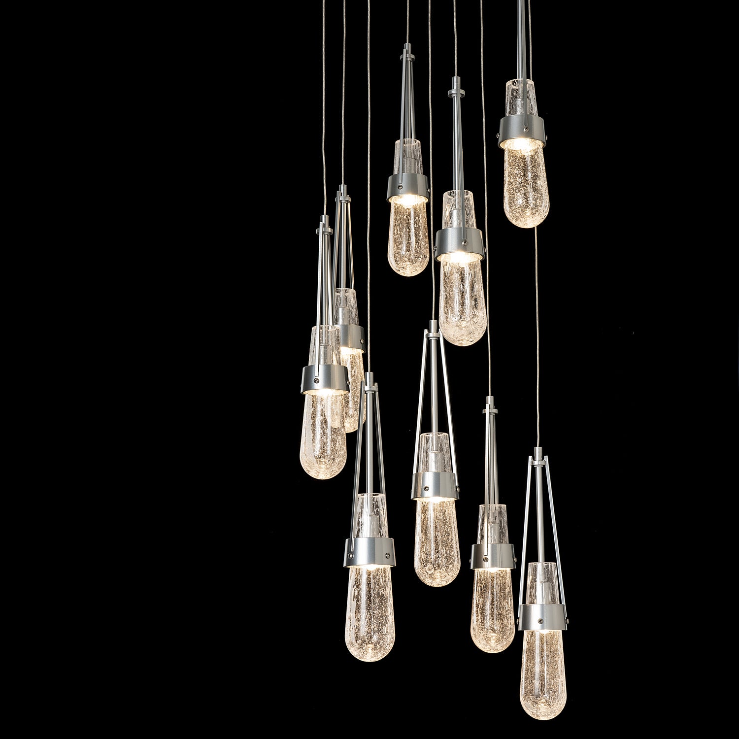 Hubbardton Forge - 131100-SKT-STND-85-YG0434 - Link 9-Light Blown Glass Pendant - Link - Sterling