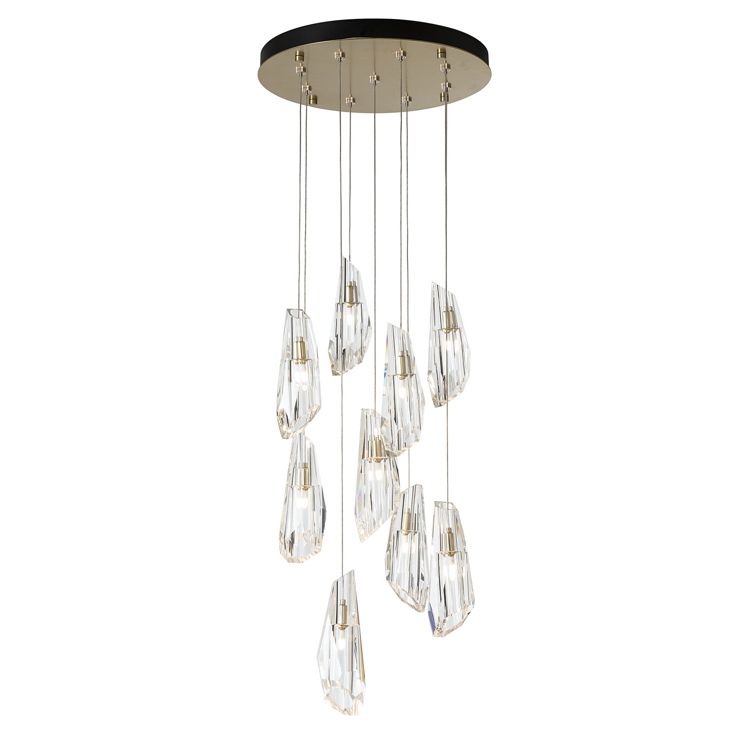 Hubbardton Forge - 131101-SKT-LONG-10-CR - Luma 9-Light Large Crystal Pendant - Luma - Black