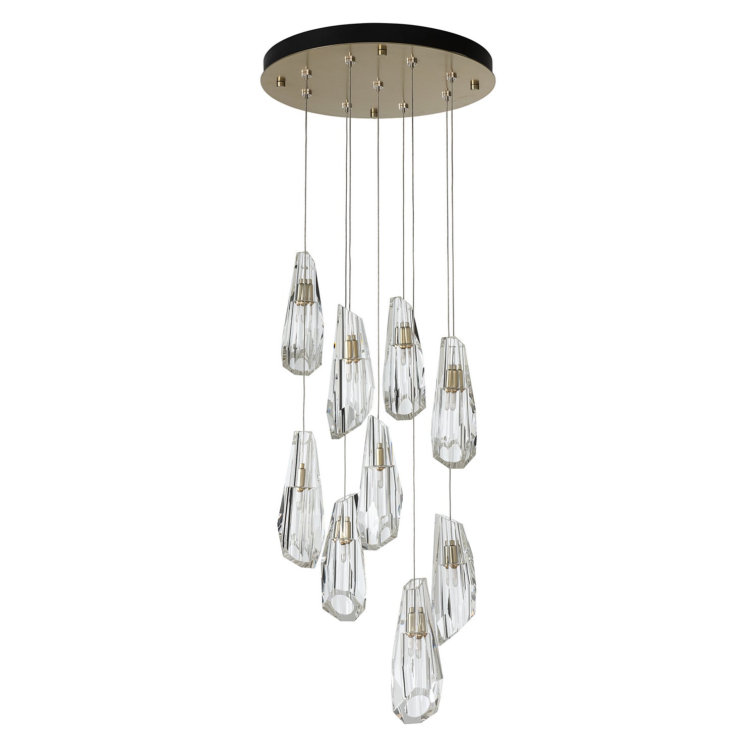 Hubbardton Forge - 131101-SKT-LONG-10-CR - Luma 9-Light Large Crystal Pendant - Luma - Black