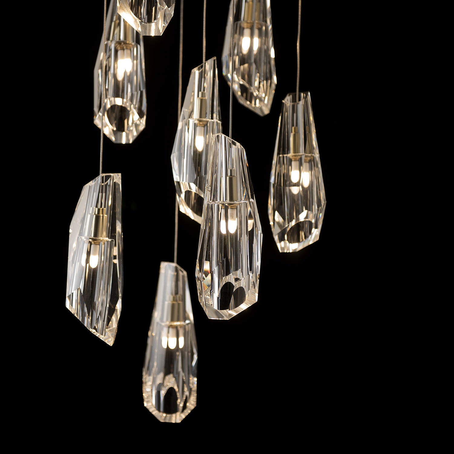 Hubbardton Forge - 131101-SKT-LONG-10-CR - Luma 9-Light Large Crystal Pendant - Luma - Black