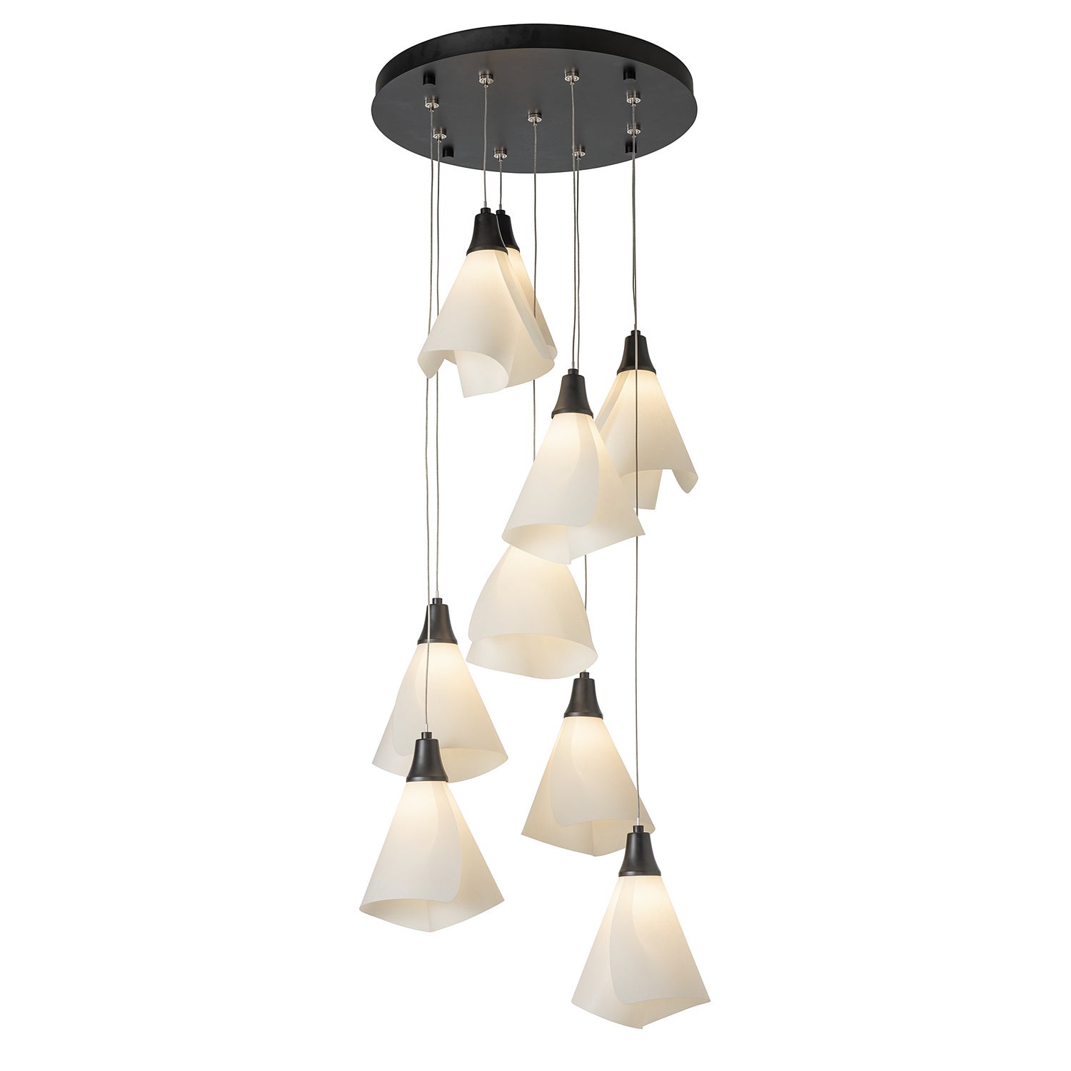 Hubbardton Forge - 131102-SKT-STND-10-SH1987 - Mobius 9-Light Pendant - Mobius - Black