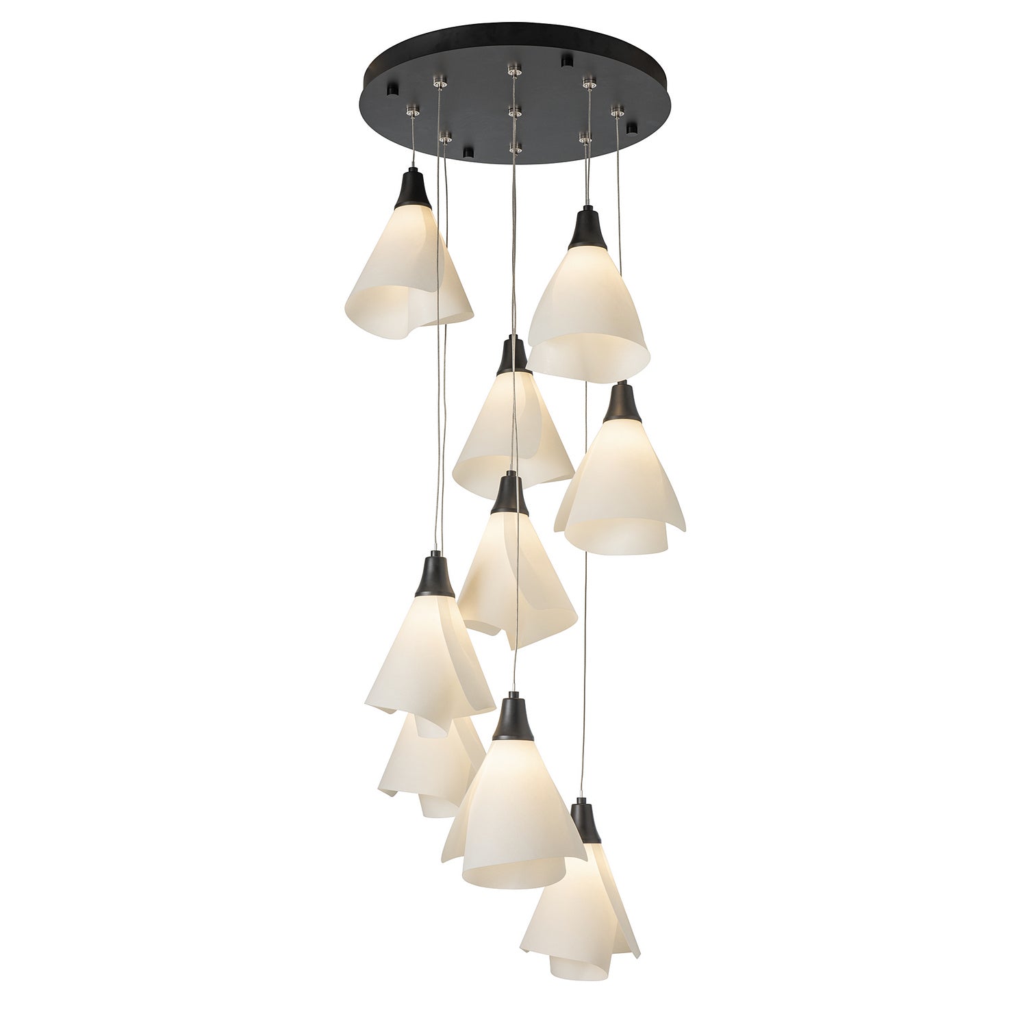 Hubbardton Forge - 131102-SKT-STND-10-SH1987 - Mobius 9-Light Pendant - Mobius - Black