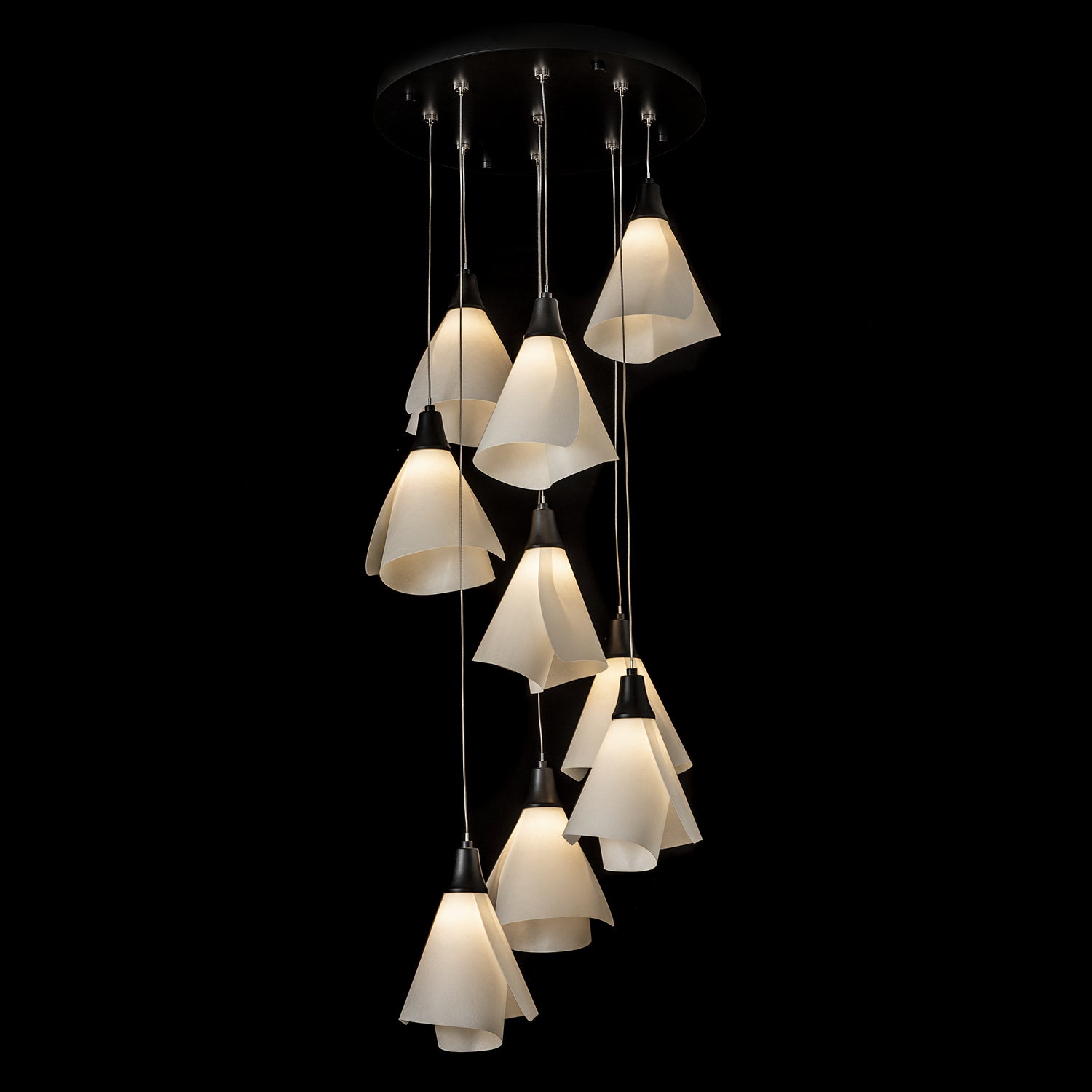 Hubbardton Forge - 131102-SKT-STND-10-SH1987 - Mobius 9-Light Pendant - Mobius - Black