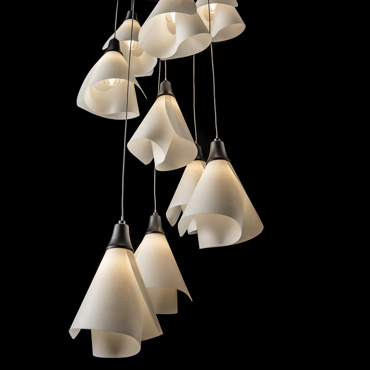 Hubbardton Forge - 131102-SKT-STND-10-SH1987 - Mobius 9-Light Pendant - Mobius - Black