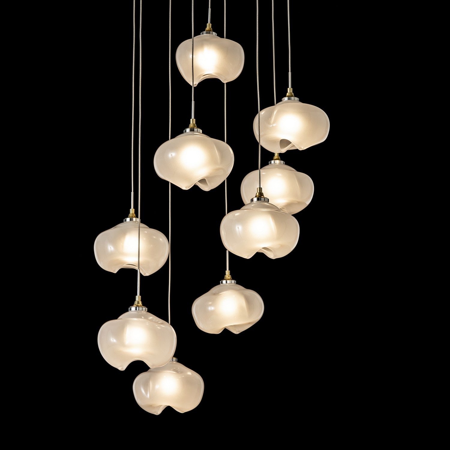 Hubbardton Forge - 131103-SKT-STND-86-FD0710 - Ume 9-Light Pendant - Ume - Modern Brass