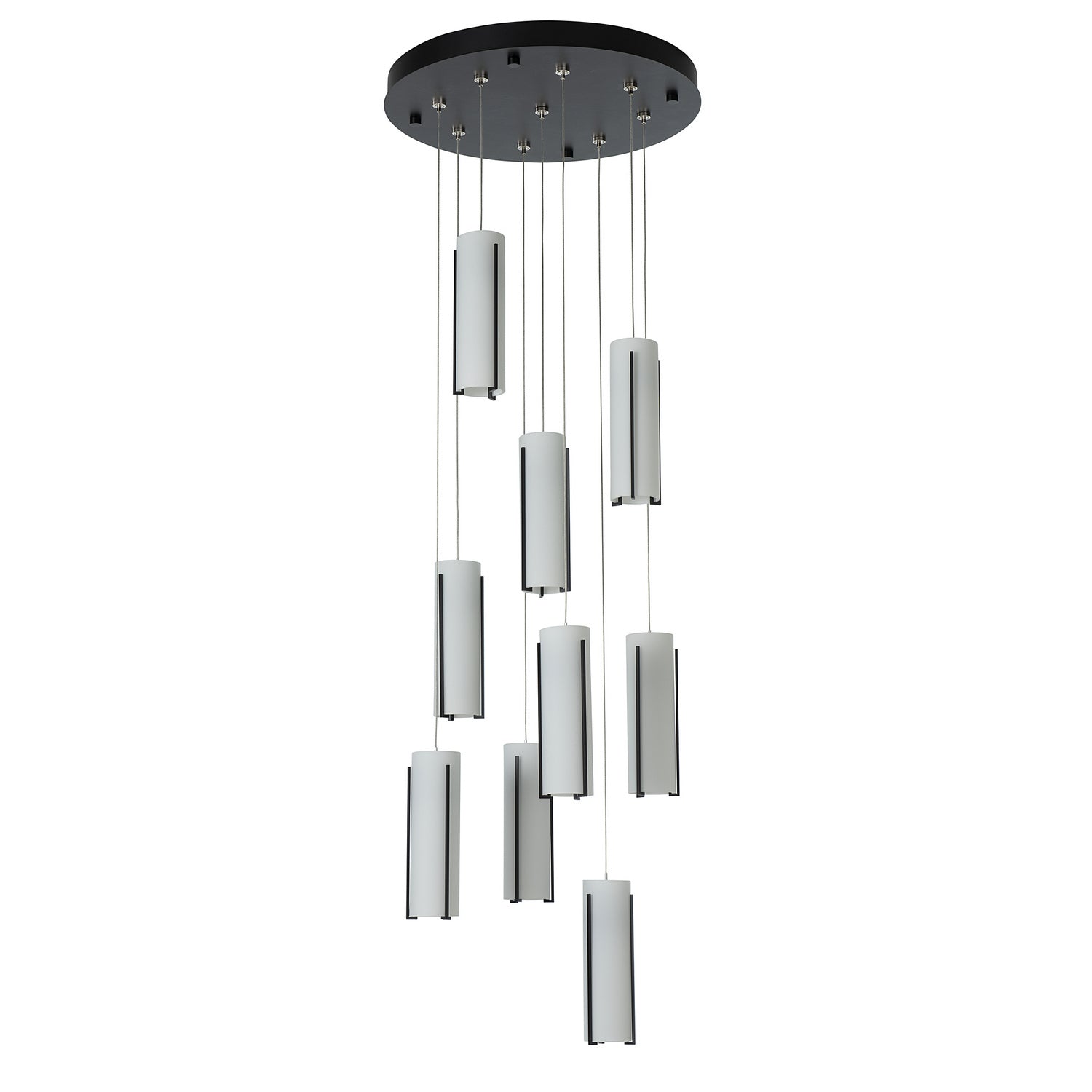 Hubbardton Forge - 131104-SKT-STND-10-GG0065 - Exos Glass 9-Light Pendant - Exos Glass - Black