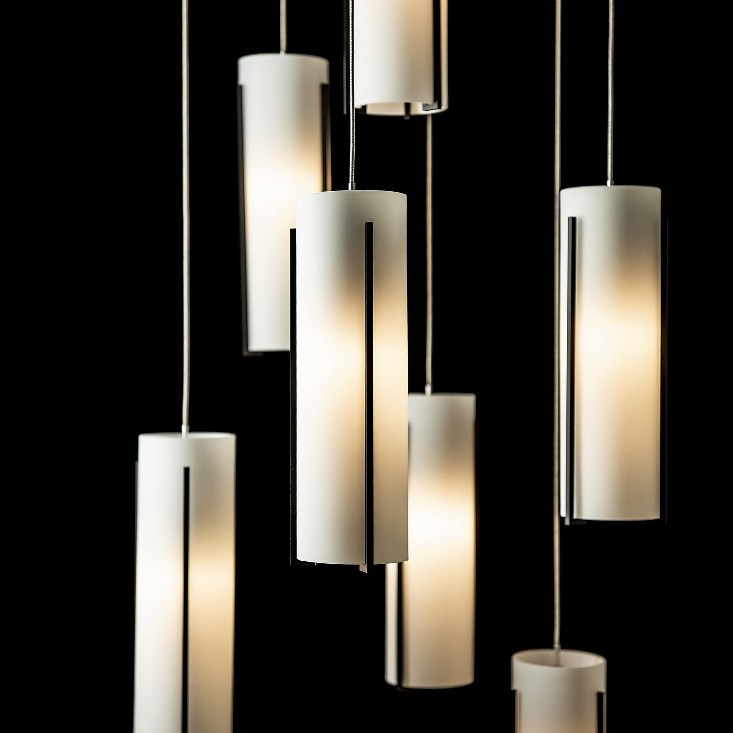 Hubbardton Forge - 131104-SKT-STND-10-GG0065 - Exos Glass 9-Light Pendant - Exos Glass - Black