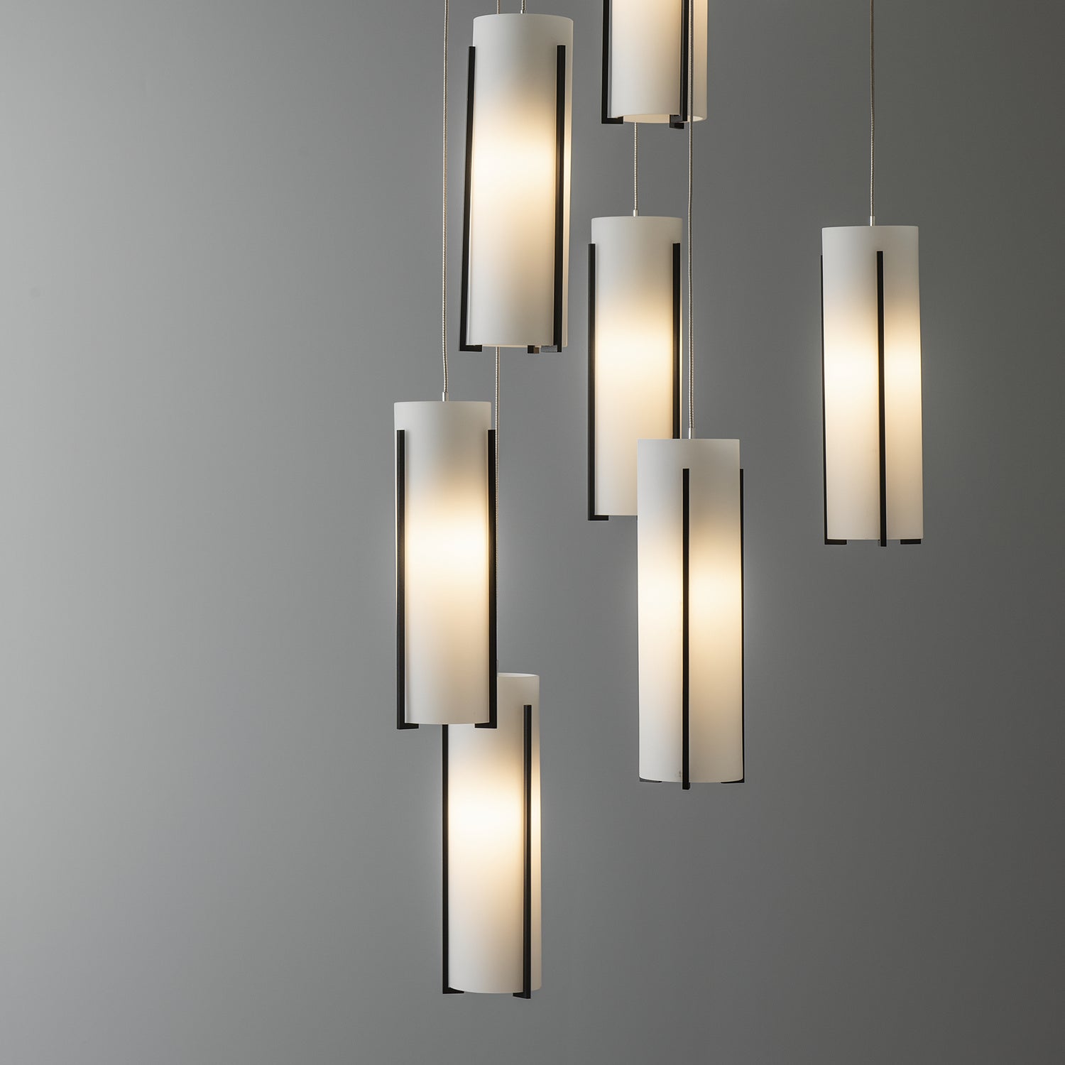 Hubbardton Forge - 131104-SKT-STND-10-GG0065 - Exos Glass 9-Light Pendant - Exos Glass - Black