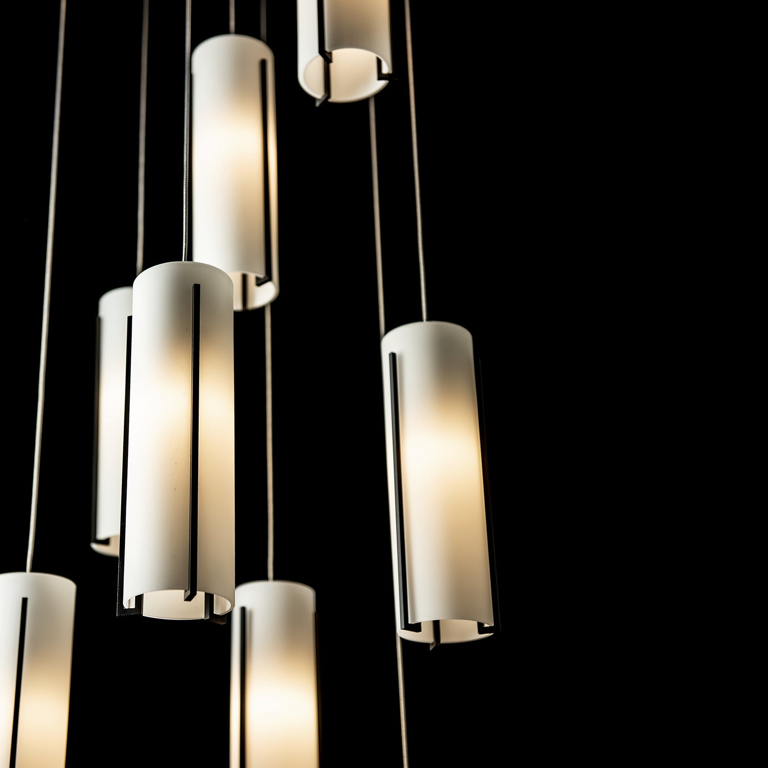 Hubbardton Forge - 131104-SKT-STND-10-GG0065 - Exos Glass 9-Light Pendant - Exos Glass - Black