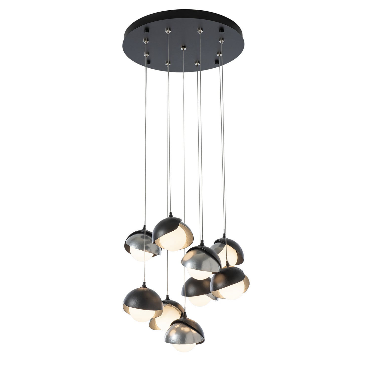 Hubbardton Forge - 131105-SKT-STND-10-85-GG0711 - Brooklyn 9-Light Double Shade Pendant - Brooklyn - Black