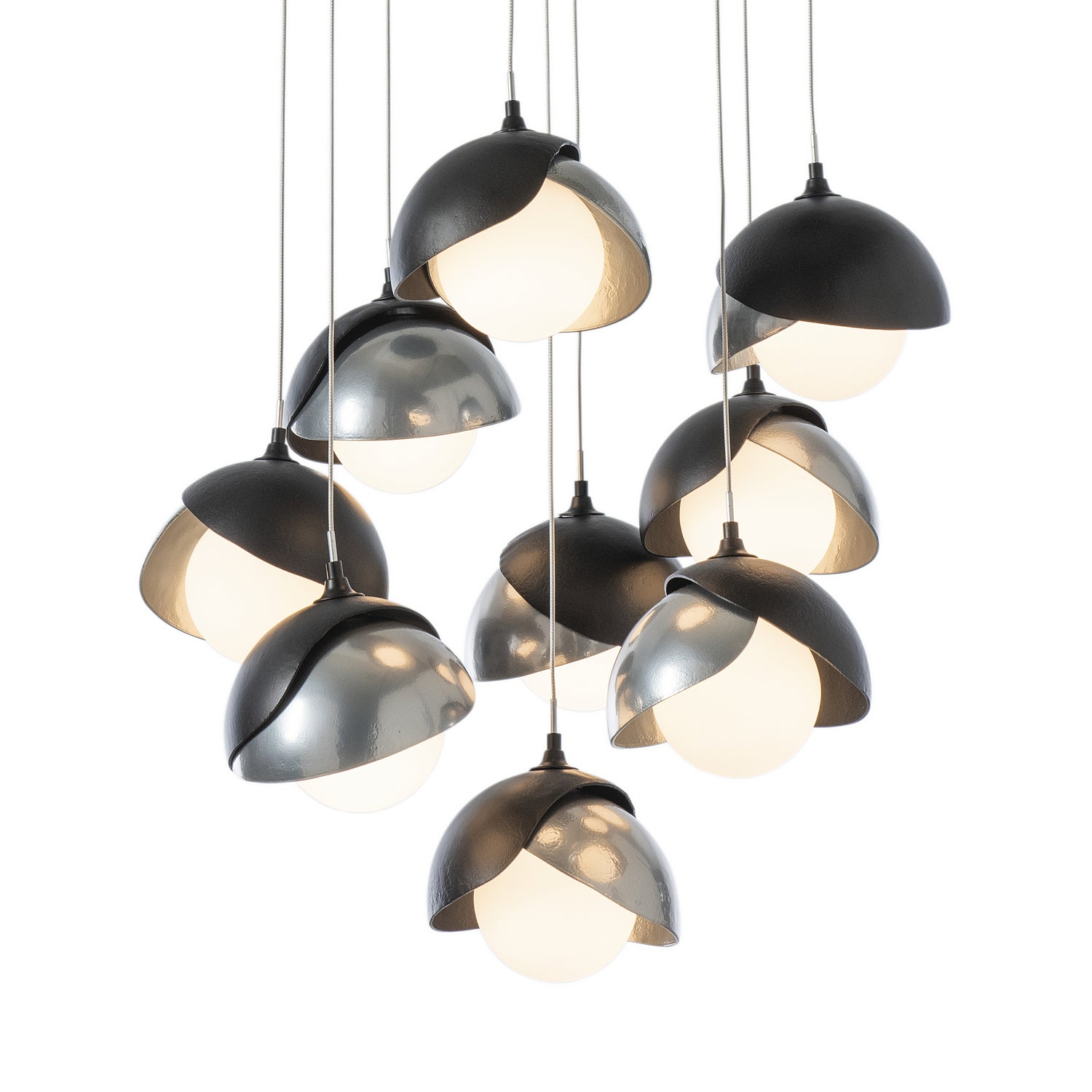 Hubbardton Forge - 131105-SKT-STND-10-85-GG0711 - Brooklyn 9-Light Double Shade Pendant - Brooklyn - Black