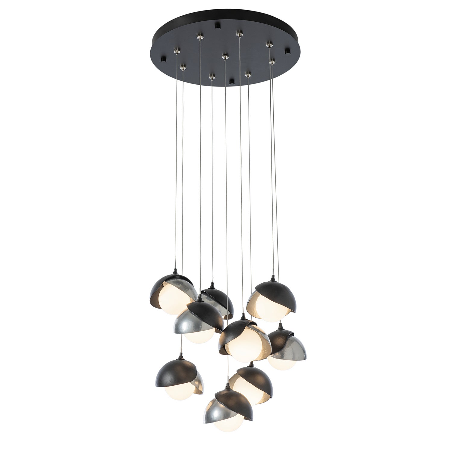 Hubbardton Forge - 131105-SKT-STND-10-85-GG0711 - Brooklyn 9-Light Double Shade Pendant - Brooklyn - Black
