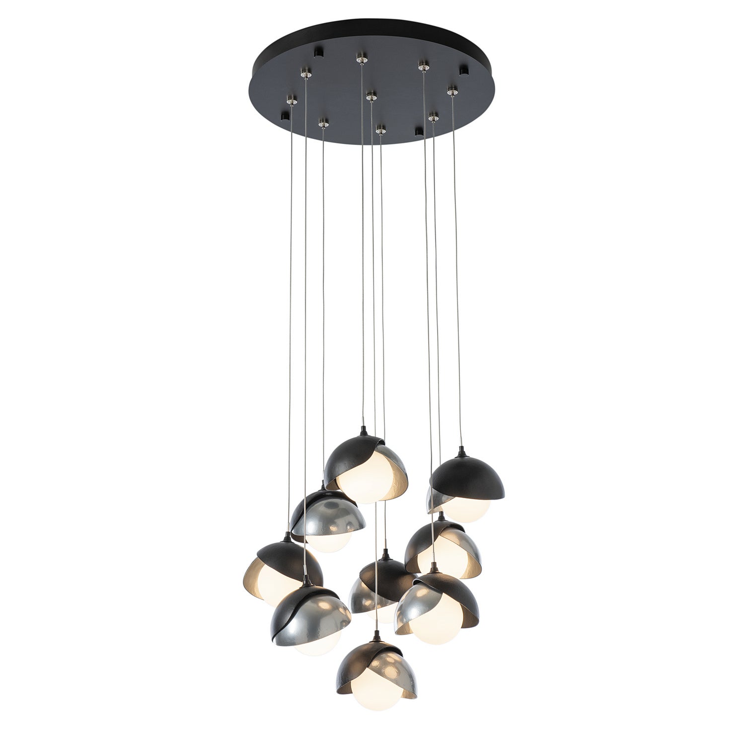 Hubbardton Forge - 131105-SKT-STND-10-85-GG0711 - Brooklyn 9-Light Double Shade Pendant - Brooklyn - Black