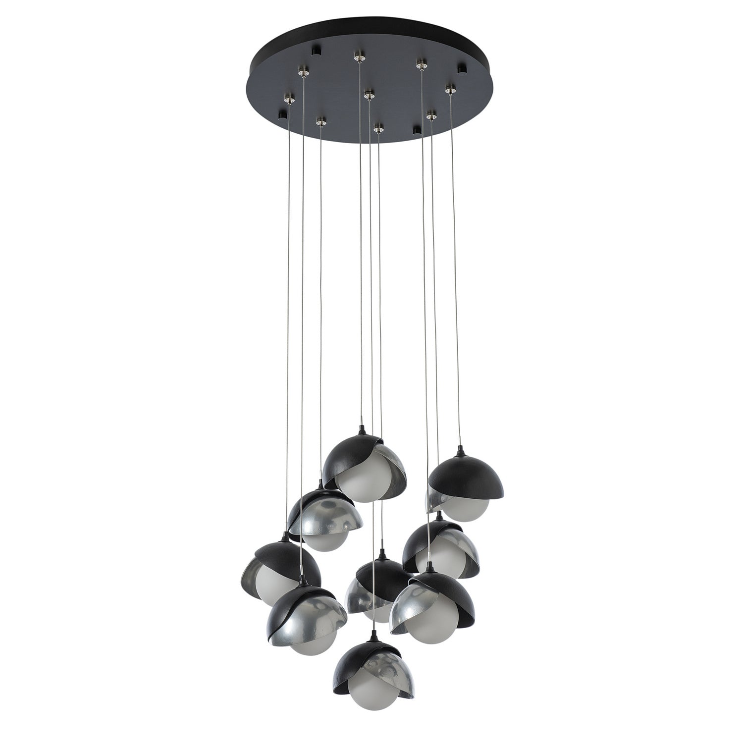 Hubbardton Forge - 131105-SKT-STND-10-85-GG0711 - Brooklyn 9-Light Double Shade Pendant - Brooklyn - Black