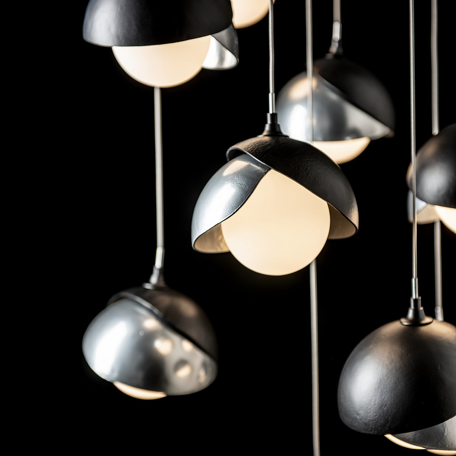 Hubbardton Forge - 131105-SKT-STND-10-85-GG0711 - Brooklyn 9-Light Double Shade Pendant - Brooklyn - Black