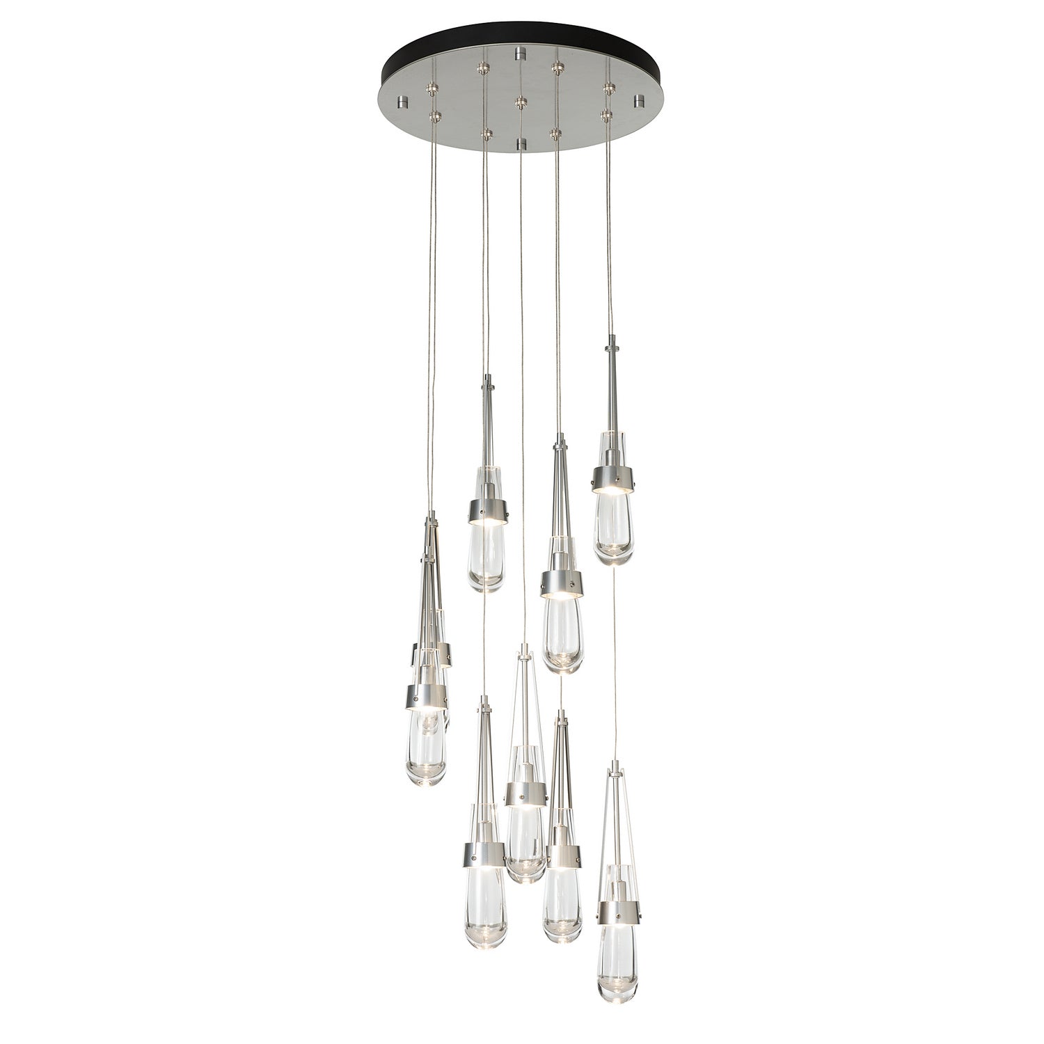 Hubbardton Forge - 131108-SKT-STND-85-ZM0434 - Link 9-Light Clear Glass Pendant - Link - Sterling