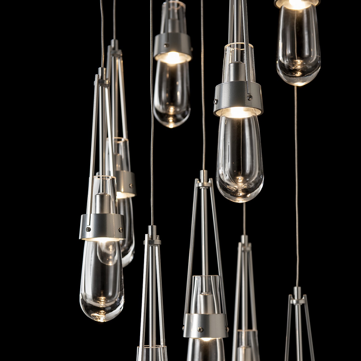 Hubbardton Forge - 131108-SKT-STND-85-ZM0434 - Link 9-Light Clear Glass Pendant - Link - Sterling