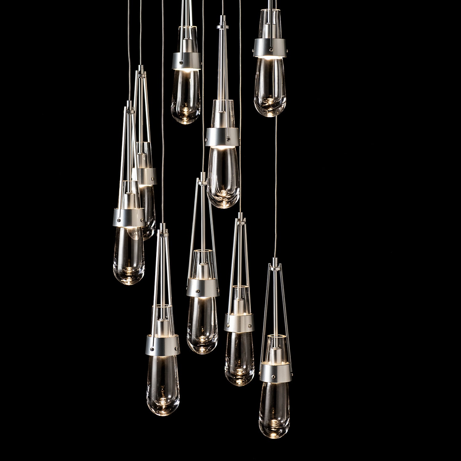 Hubbardton Forge - 131108-SKT-STND-85-ZM0434 - Link 9-Light Clear Glass Pendant - Link - Sterling