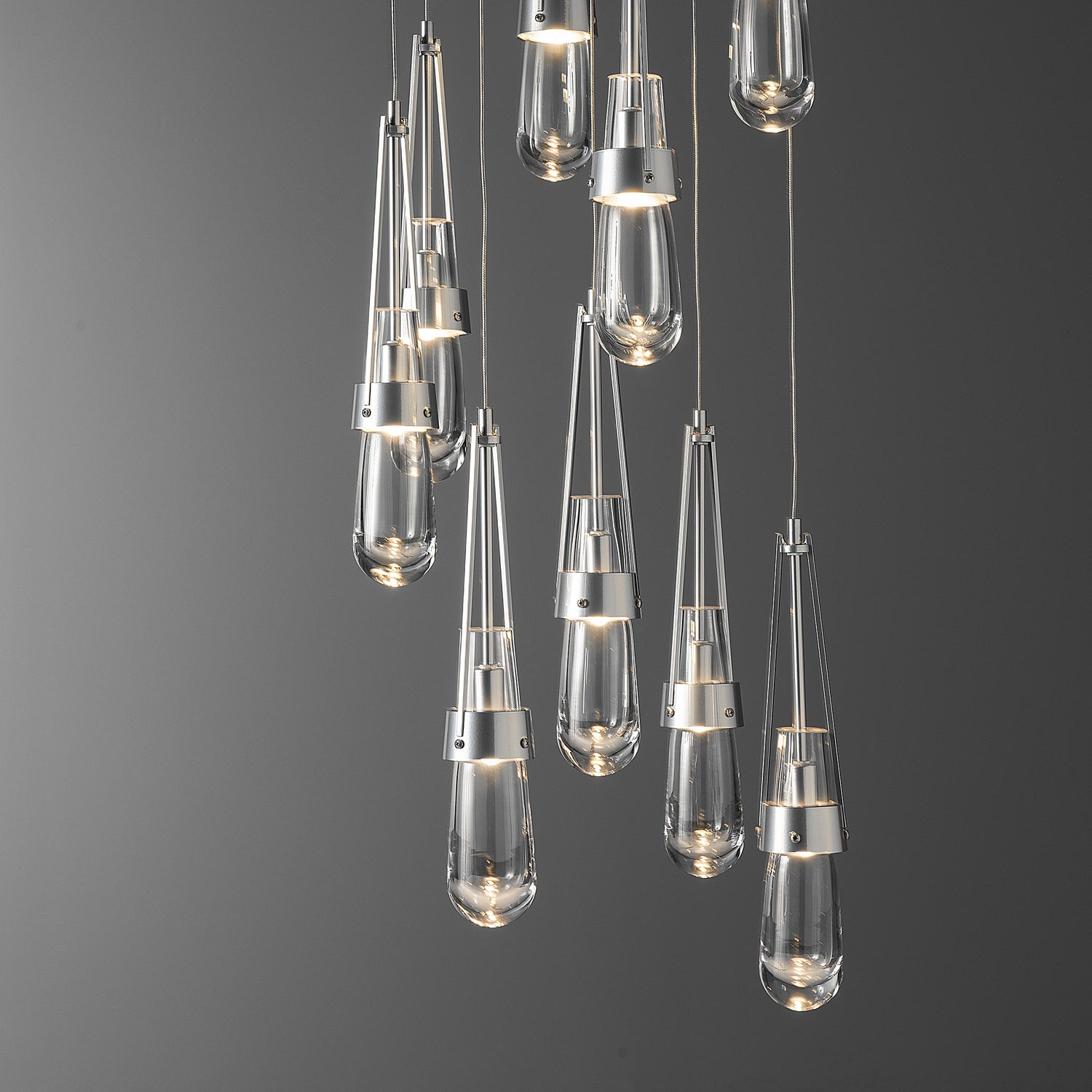 Hubbardton Forge - 131108-SKT-STND-85-ZM0434 - Link 9-Light Clear Glass Pendant - Link - Sterling