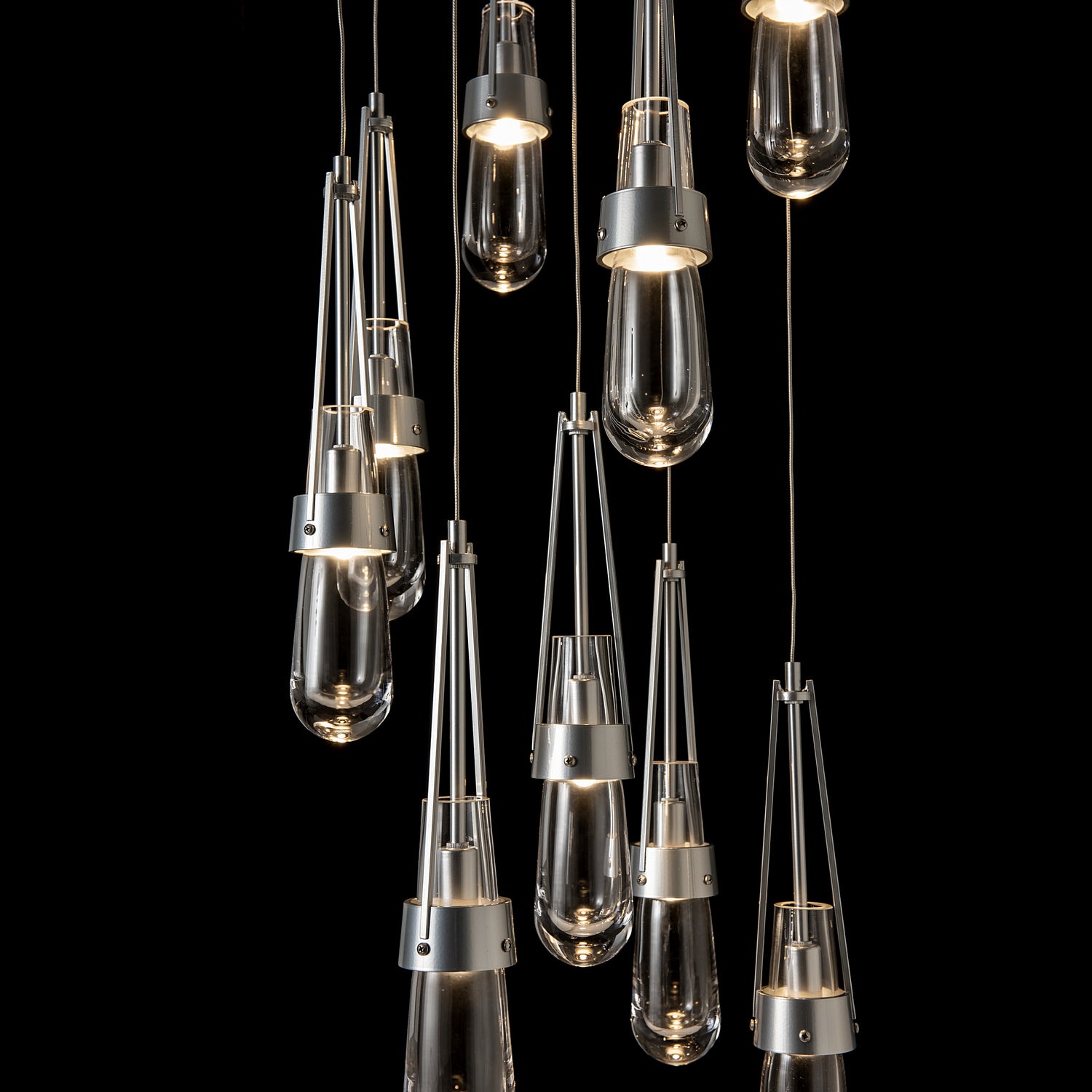 Hubbardton Forge - 131108-SKT-STND-85-ZM0434 - Link 9-Light Clear Glass Pendant - Link - Sterling