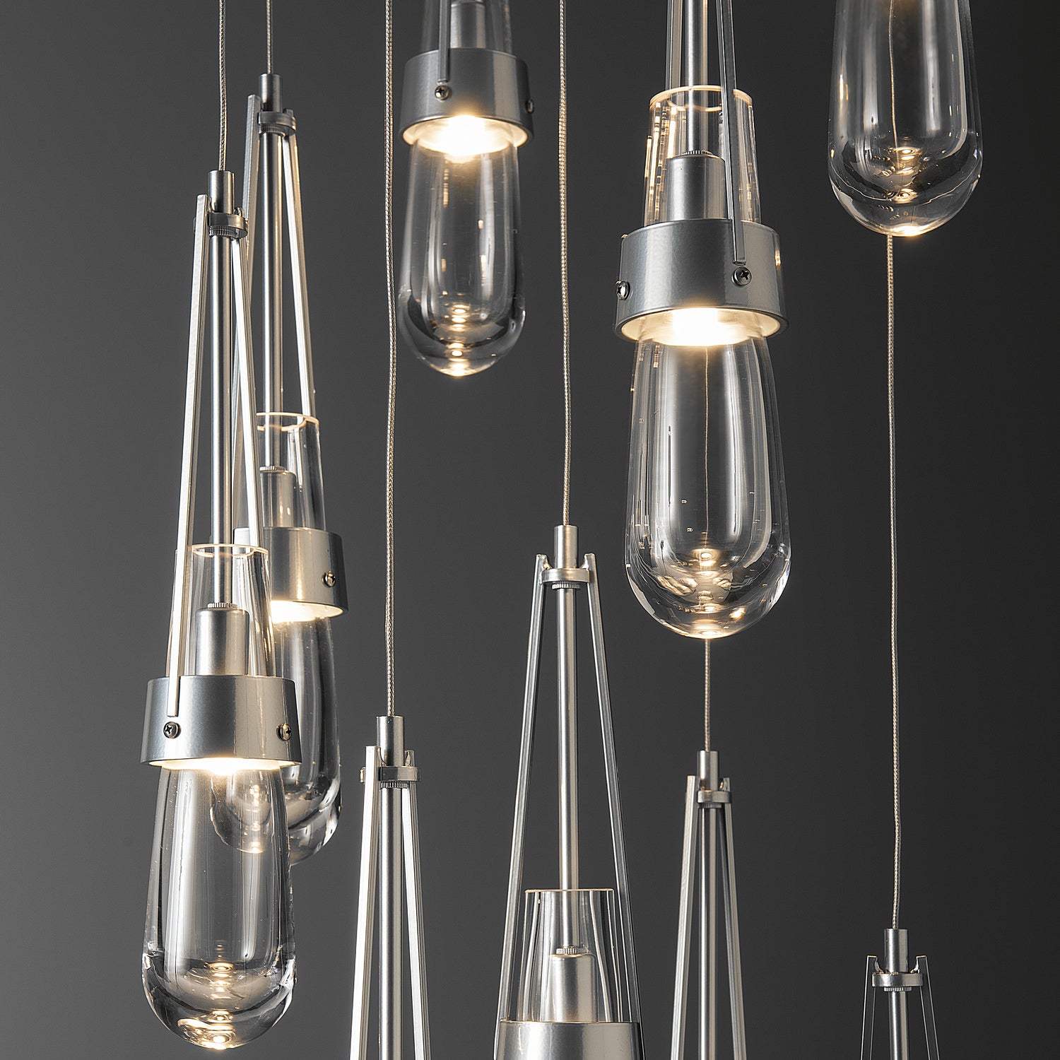 Hubbardton Forge - 131108-SKT-STND-85-ZM0434 - Link 9-Light Clear Glass Pendant - Link - Sterling