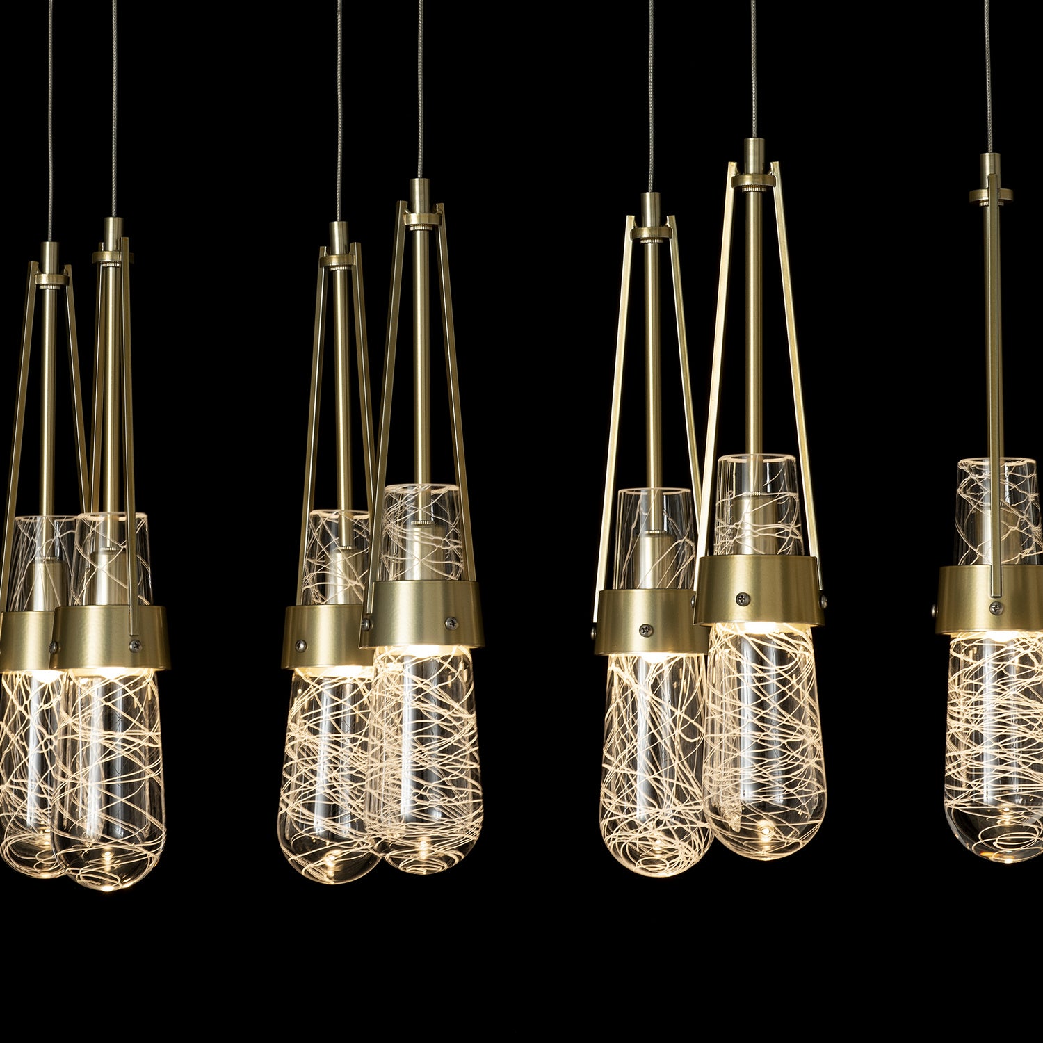 Hubbardton Forge - 131200-SKT-STND-86-YJ0434 - Link 10-Light Blown Glass Pendant - Link - Modern Brass