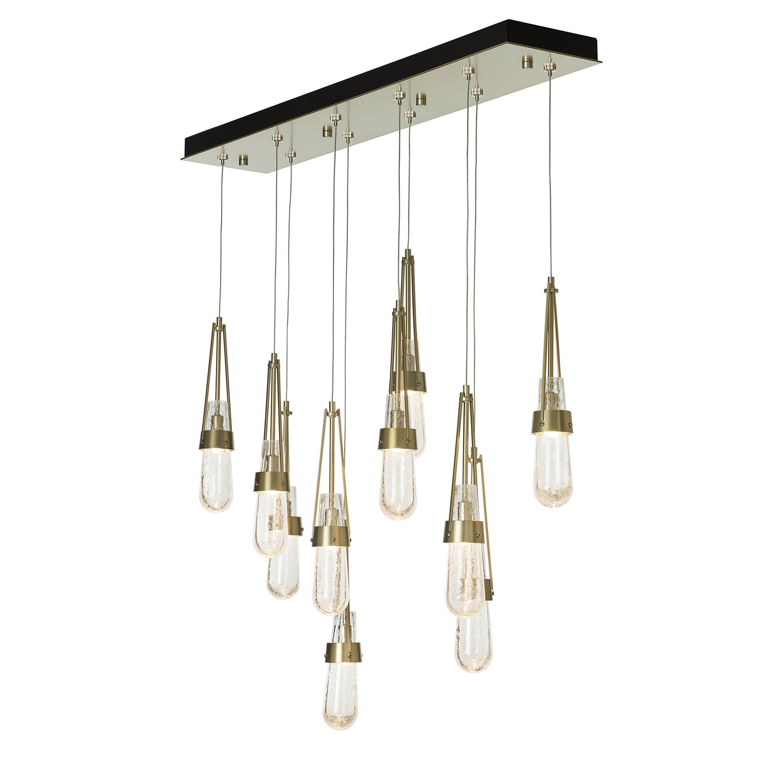 Hubbardton Forge - 131200-SKT-STND-86-YG0434 - Link 10-Light Blown Glass Pendant - Link - Modern Brass