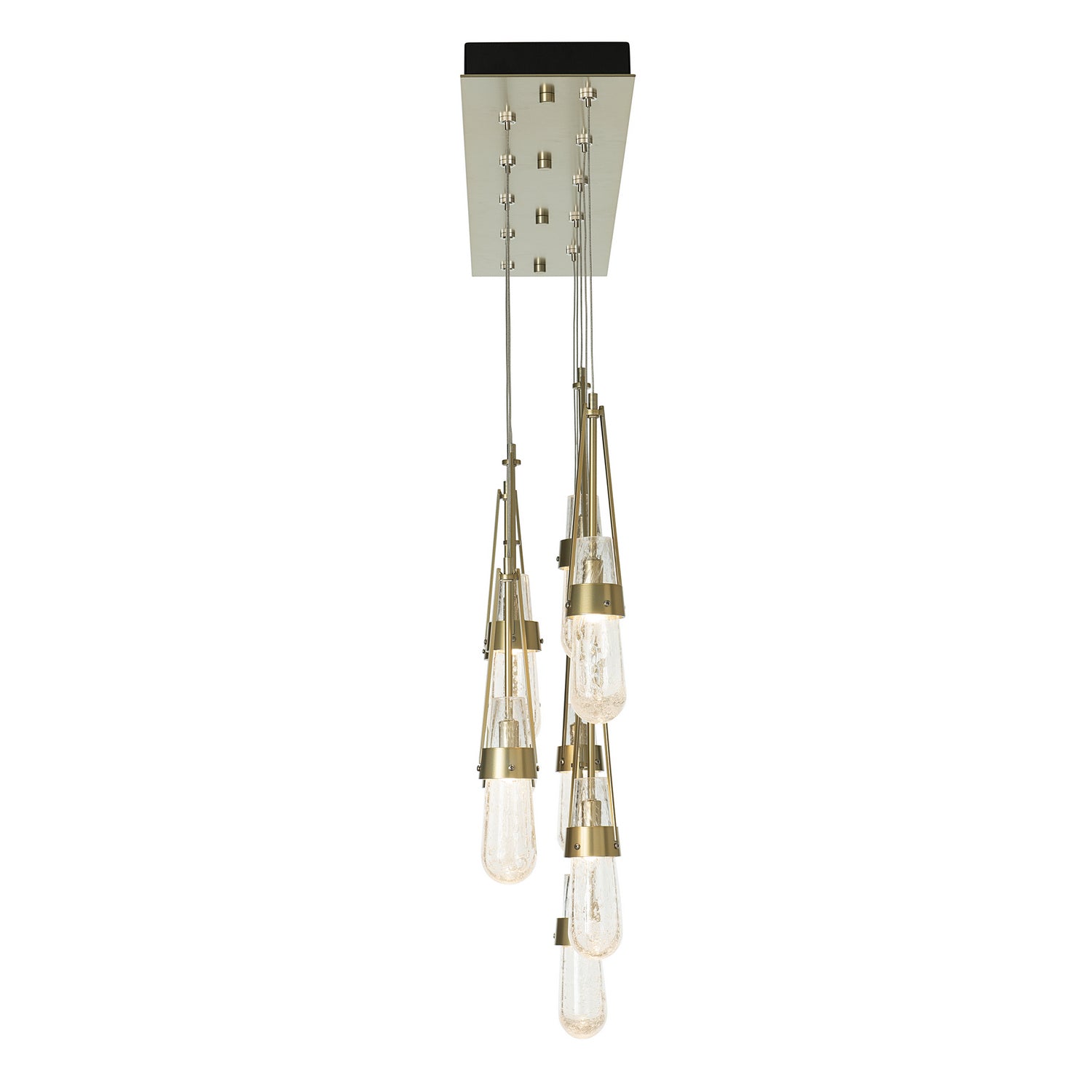 Hubbardton Forge - 131200-SKT-STND-86-YG0434 - Link 10-Light Blown Glass Pendant - Link - Modern Brass